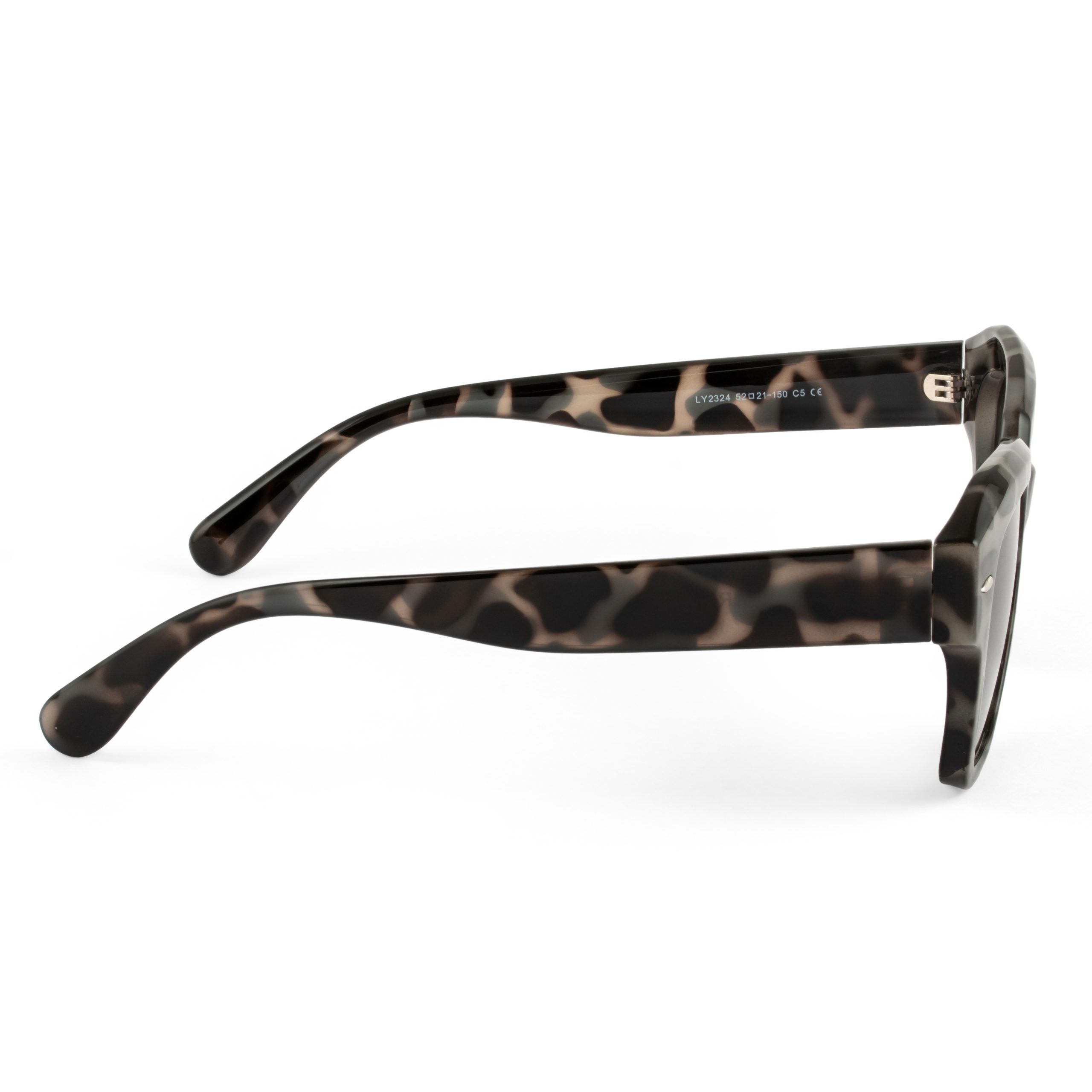 PERKEY Square Black UV Protected Polarized Sunglasses Men Women - PRKY004-C3