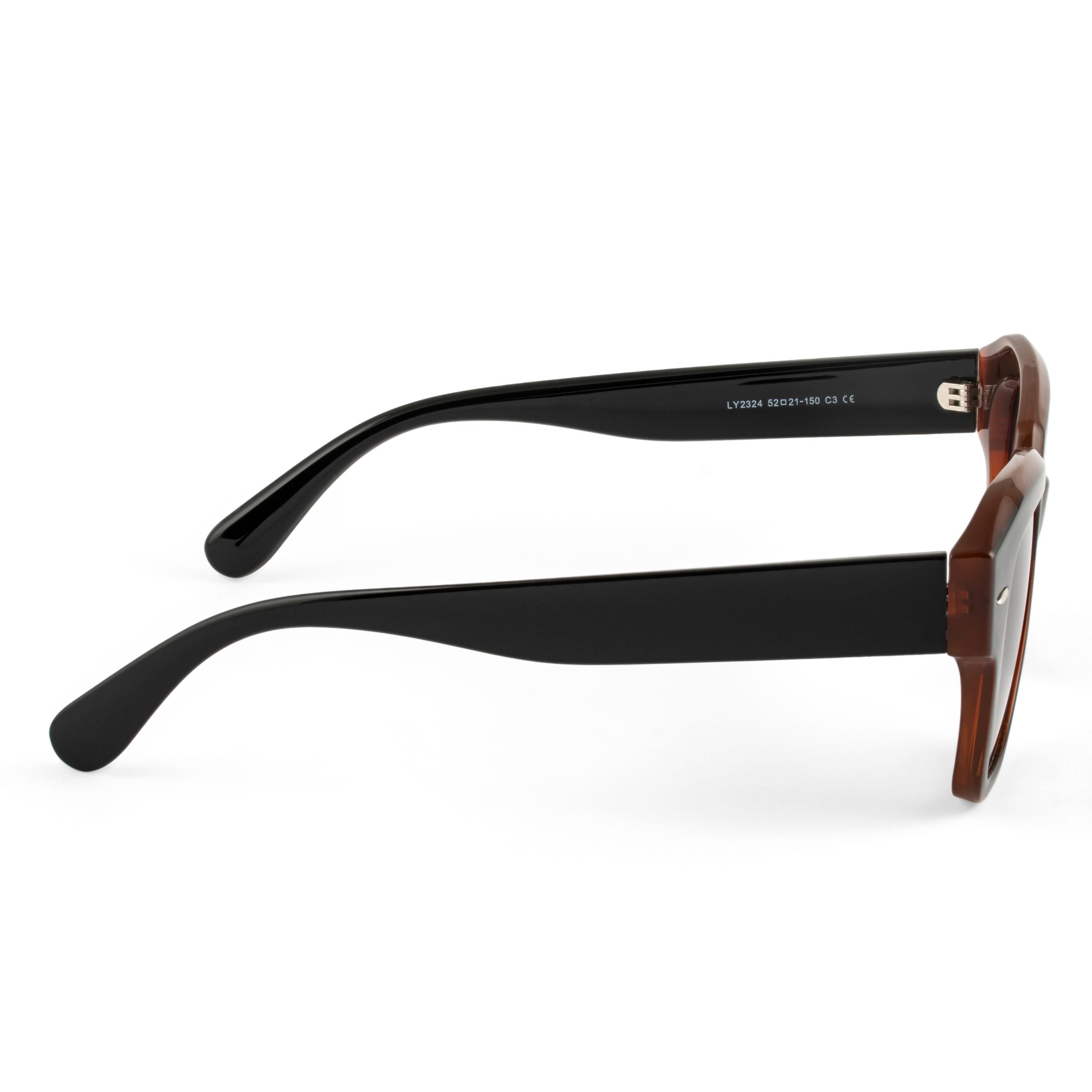 PERKEY Square Black UV Protected Polarized Sunglasses Men Women - PRKY004-C4