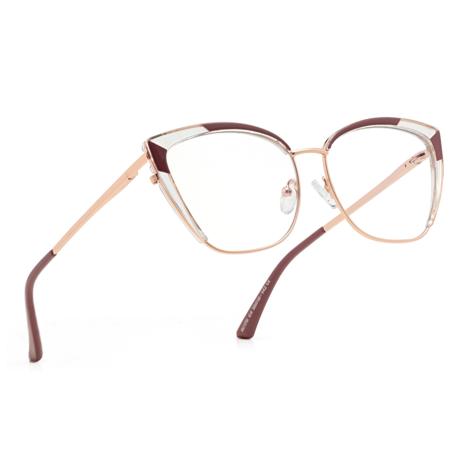 PERKEY Full Rim Cat Eye Blue Light Cut & Antiglare Computer Eyeglasses For Women - OPTL0018-C4