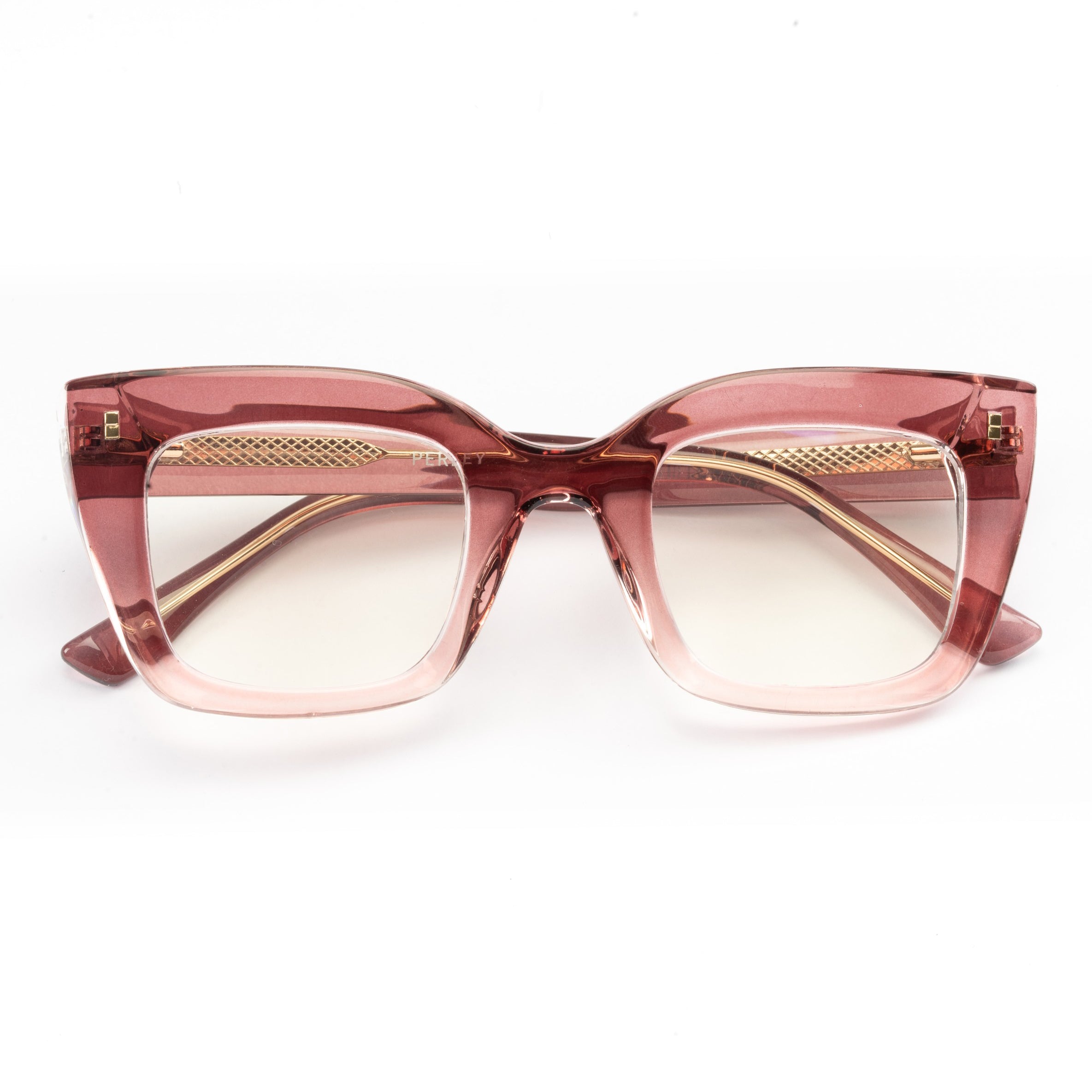 PERKEY Full Rim Retro Square Blue Light Cut & Antiglare Computer Eyeglasses For Women  - OPTL0016-C3