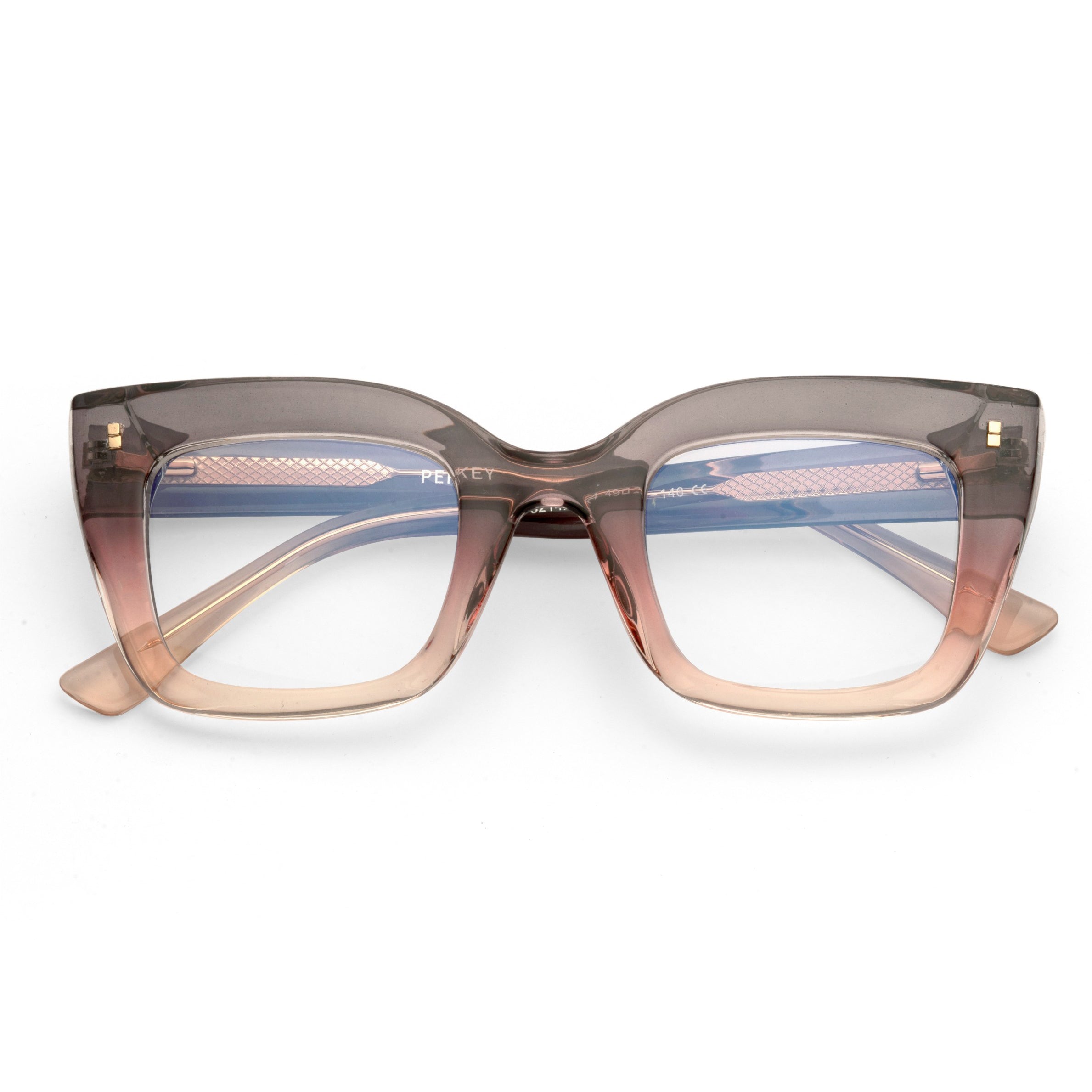 PERKEY Full Rim Retro Square Blue Light Cut & Antiglare Computer Eyeglasses For Women  - OPTL0016-C4