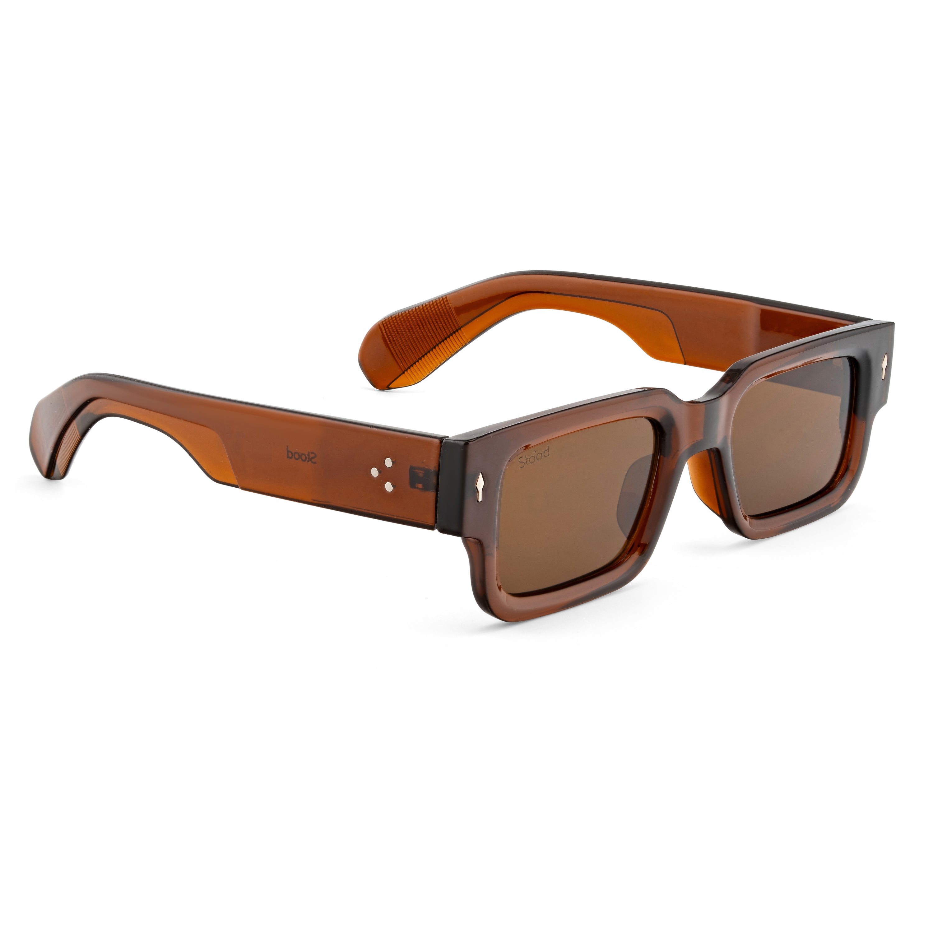 Stood Narrow Square Brown UV Protection Sunglasses For Men & Women Stylish – SG-STD0014-C5