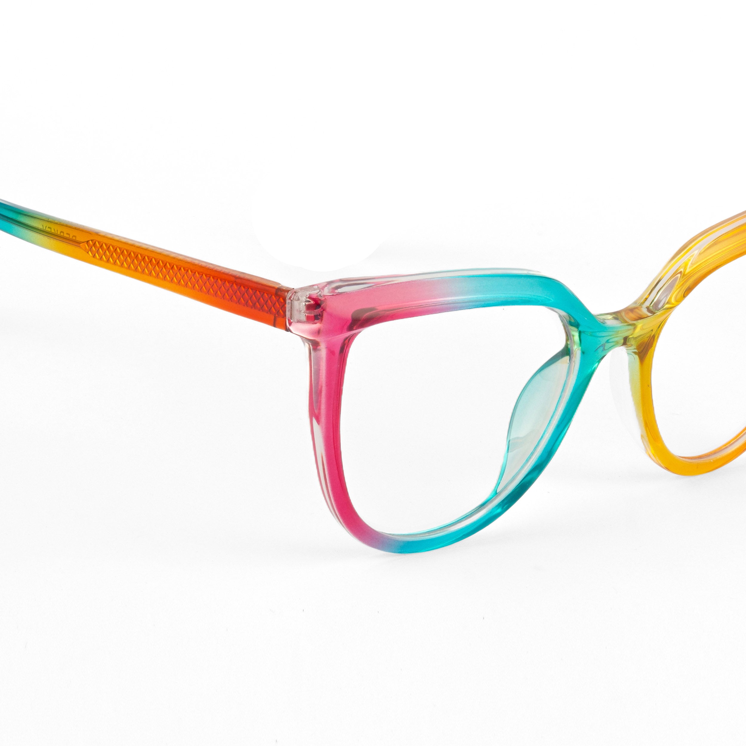 PERKEY Full Rim Oversized-Cat Eye Transparent Computer Glasses Frames Women - OPTL006-C2