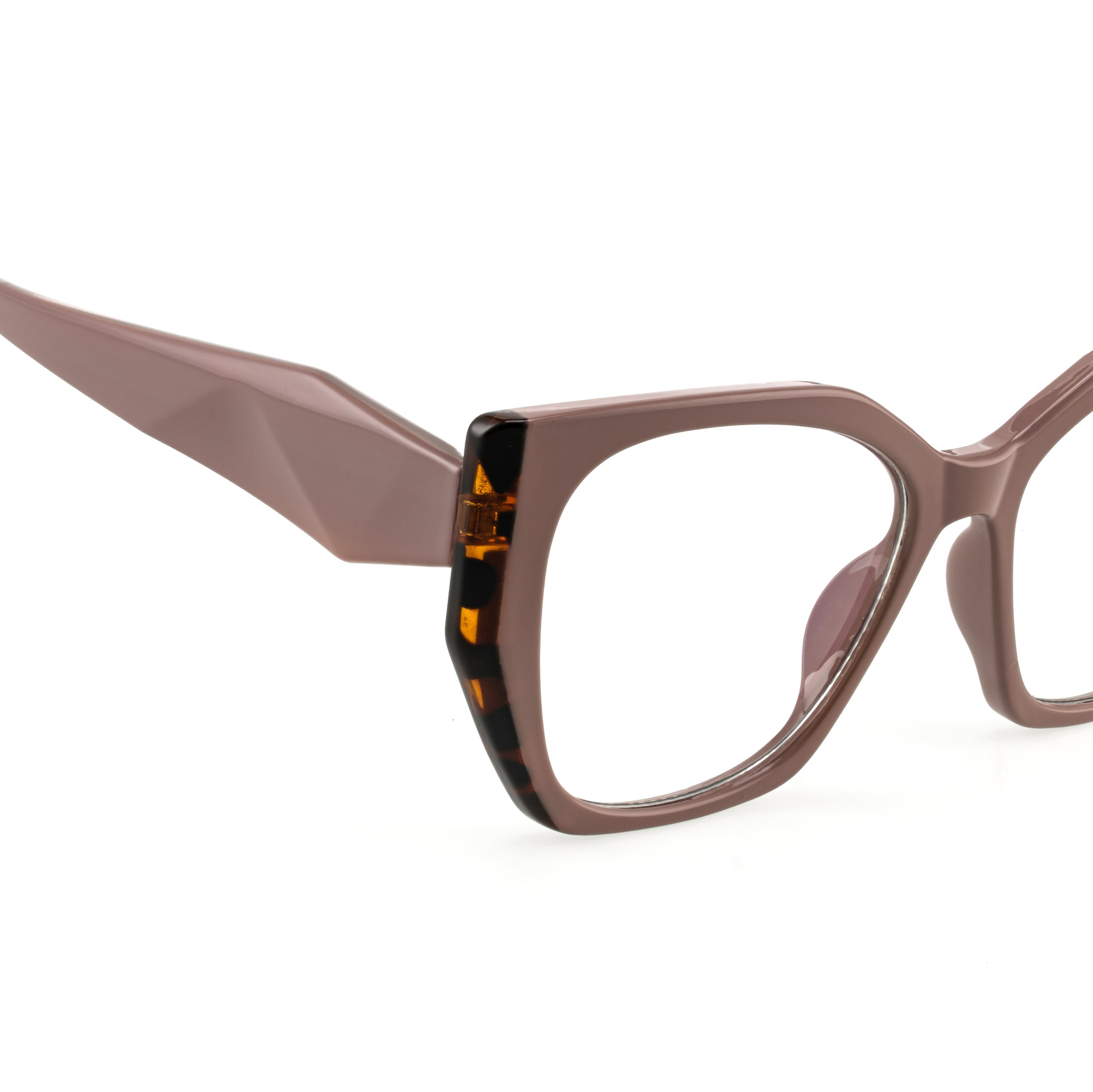 PERKEY Full Rim Cat Eye-Oversized Transparent Computer Blue Cut Spectacles Frames Men Women - OPTL0012-C2