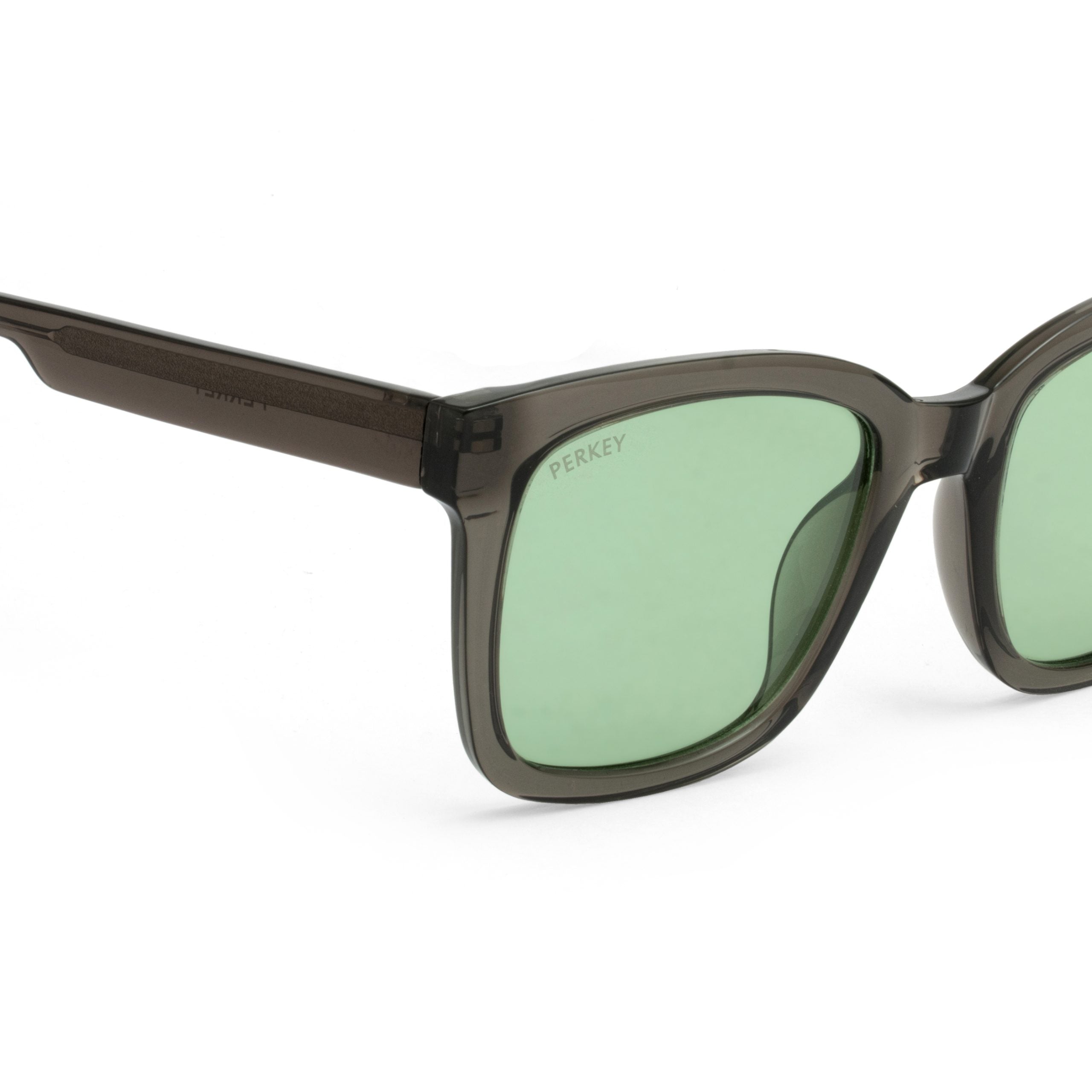 PERKEY Square-Oversized Green Polarized Sunglasses Men Women - PRKY003-C2