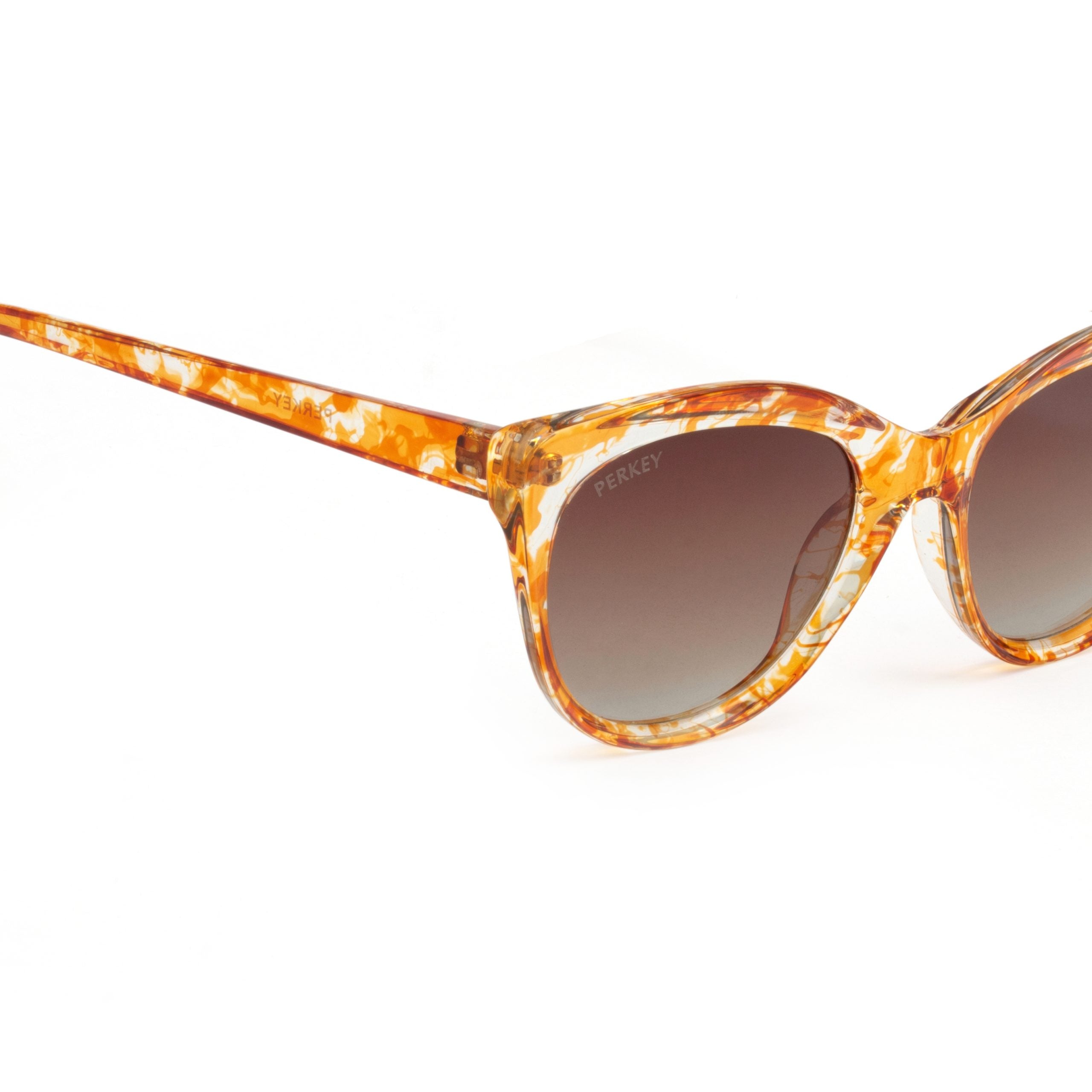 PERKEY Cat Eye Brown UV Protected Polarized Stylish Goggles Women - PRKY001-C3
