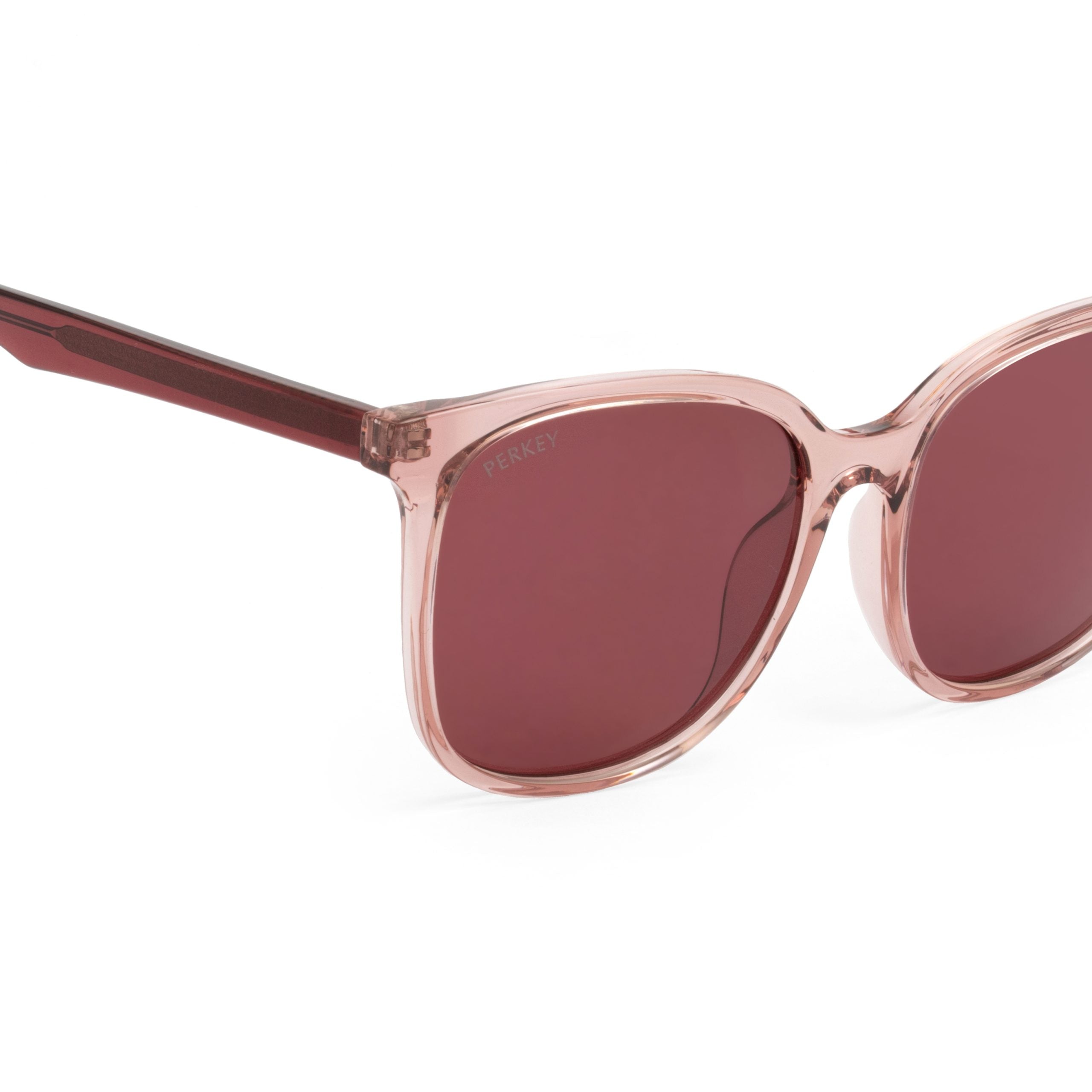 PERKEY Square Pink UV Protected Polarized Stylish Sunglasses Men Women - PRKY008-C3