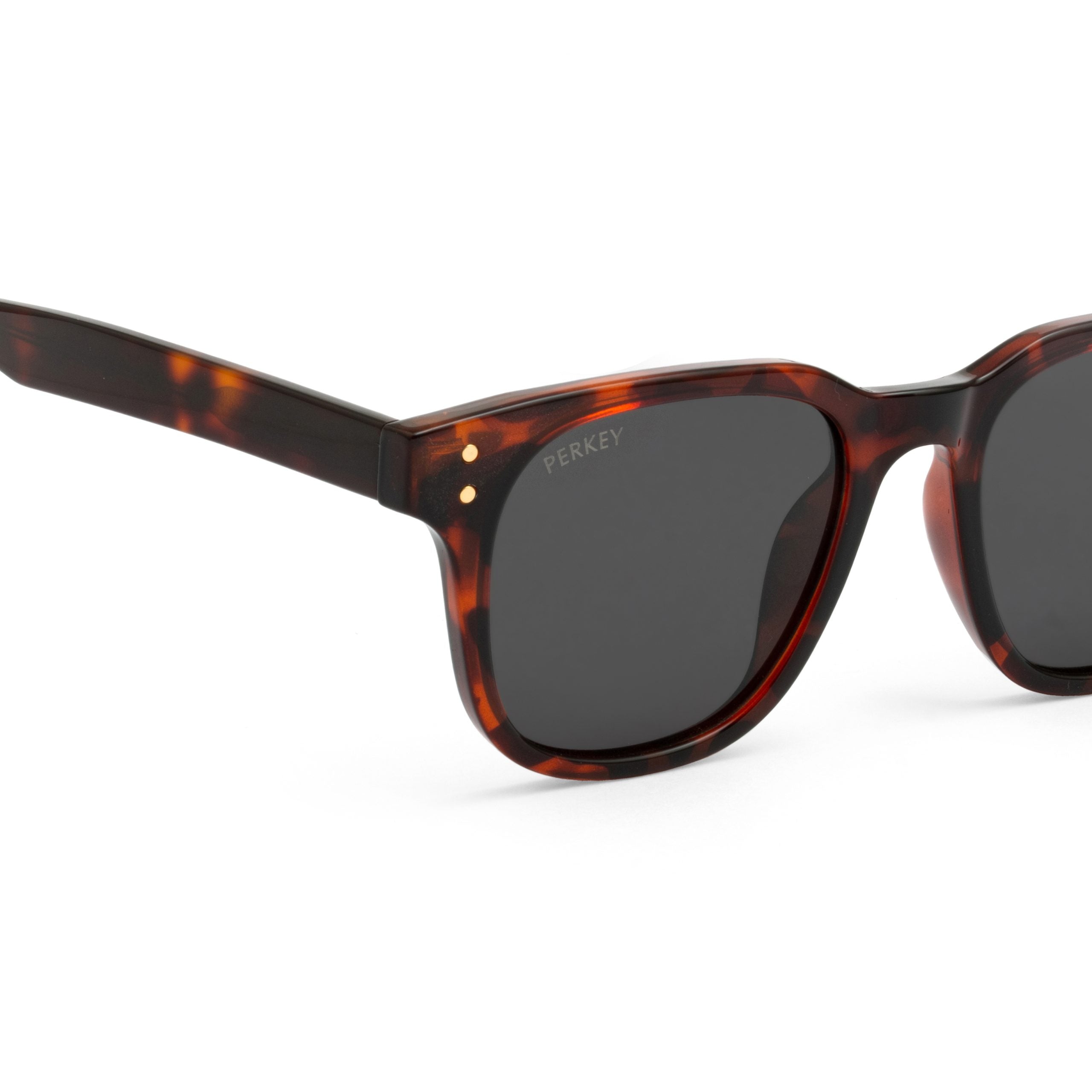 PERKEY Square Black UV Protected Polarized Sunglasses Men Women - PRKY0012-C2