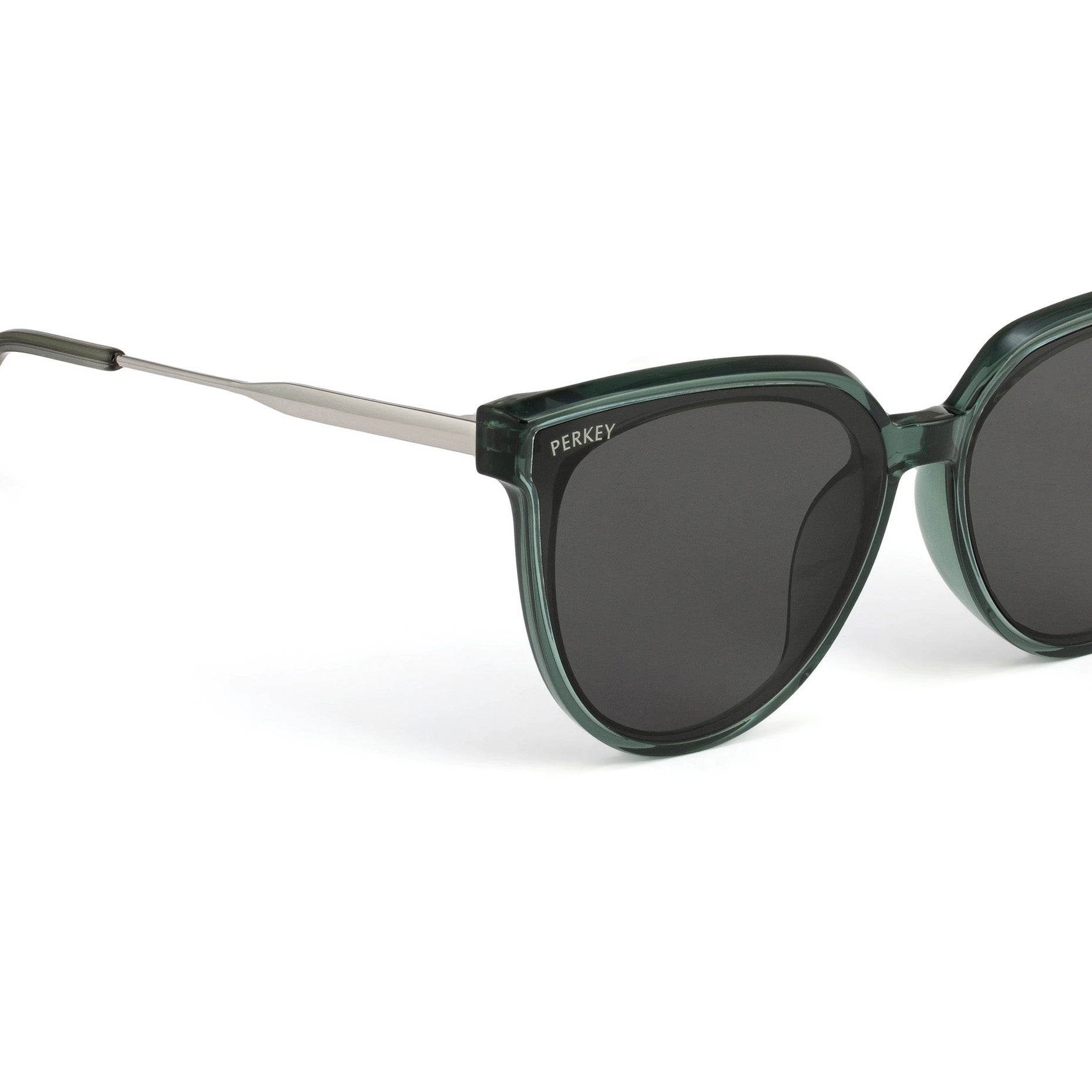 PERKEY Cat Eye-Oversized Black UV Protected Sunglasses Men Women - PRKY0014-C2