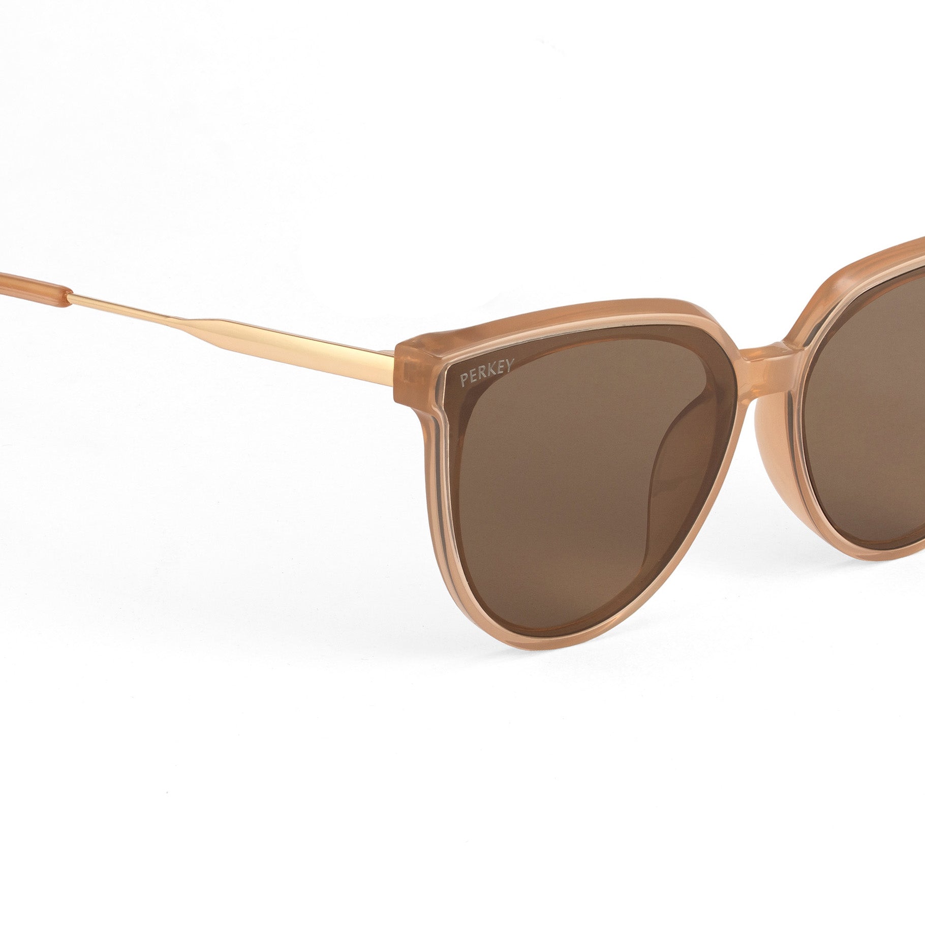 PERKEY Cat Eye-Oversized Brown UV Protected Sunglasses Men Women - PRKY0014-C3