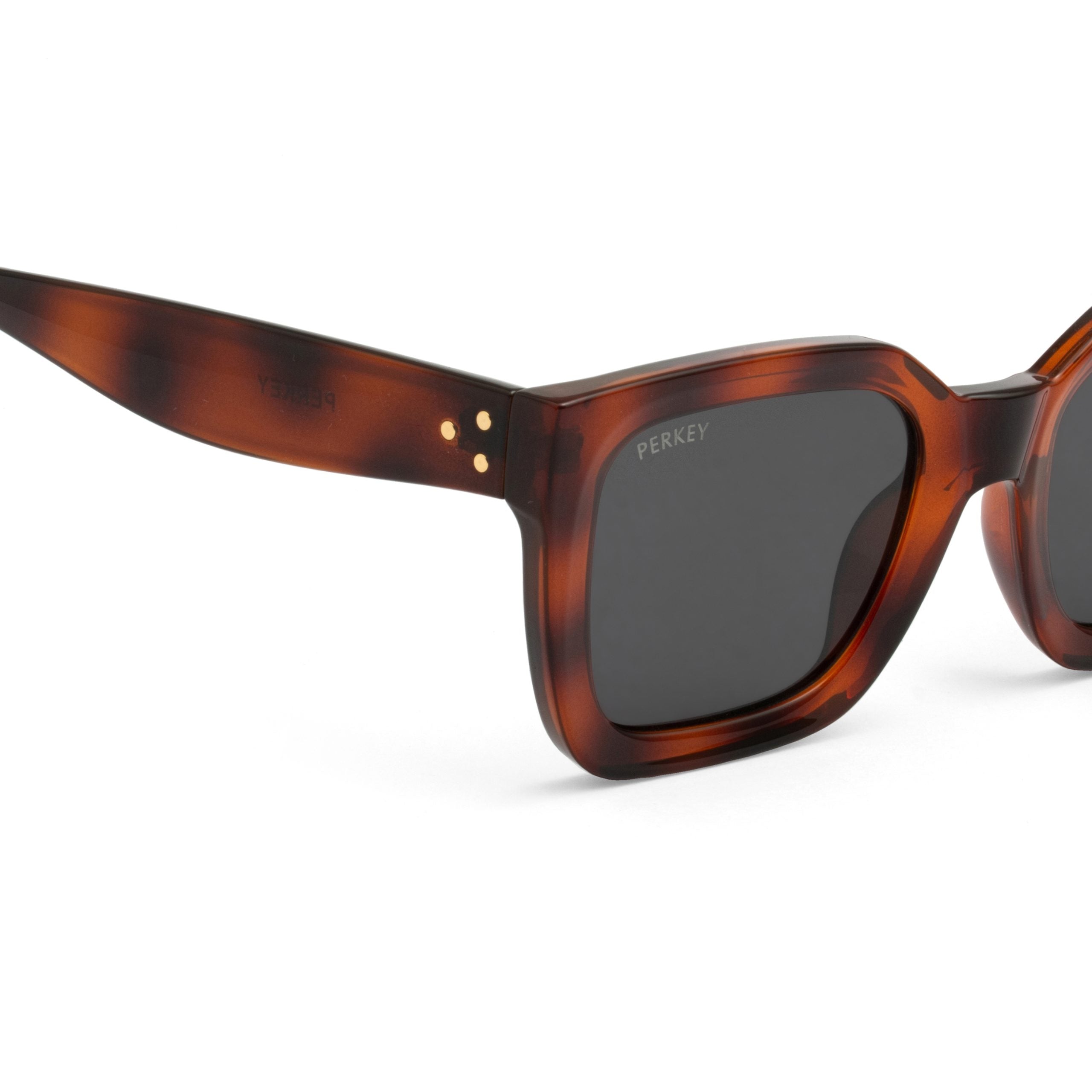 PERKEY Square-Oversized Black Polarized Stylish Sunglasses Men Women - PRKY005-C3