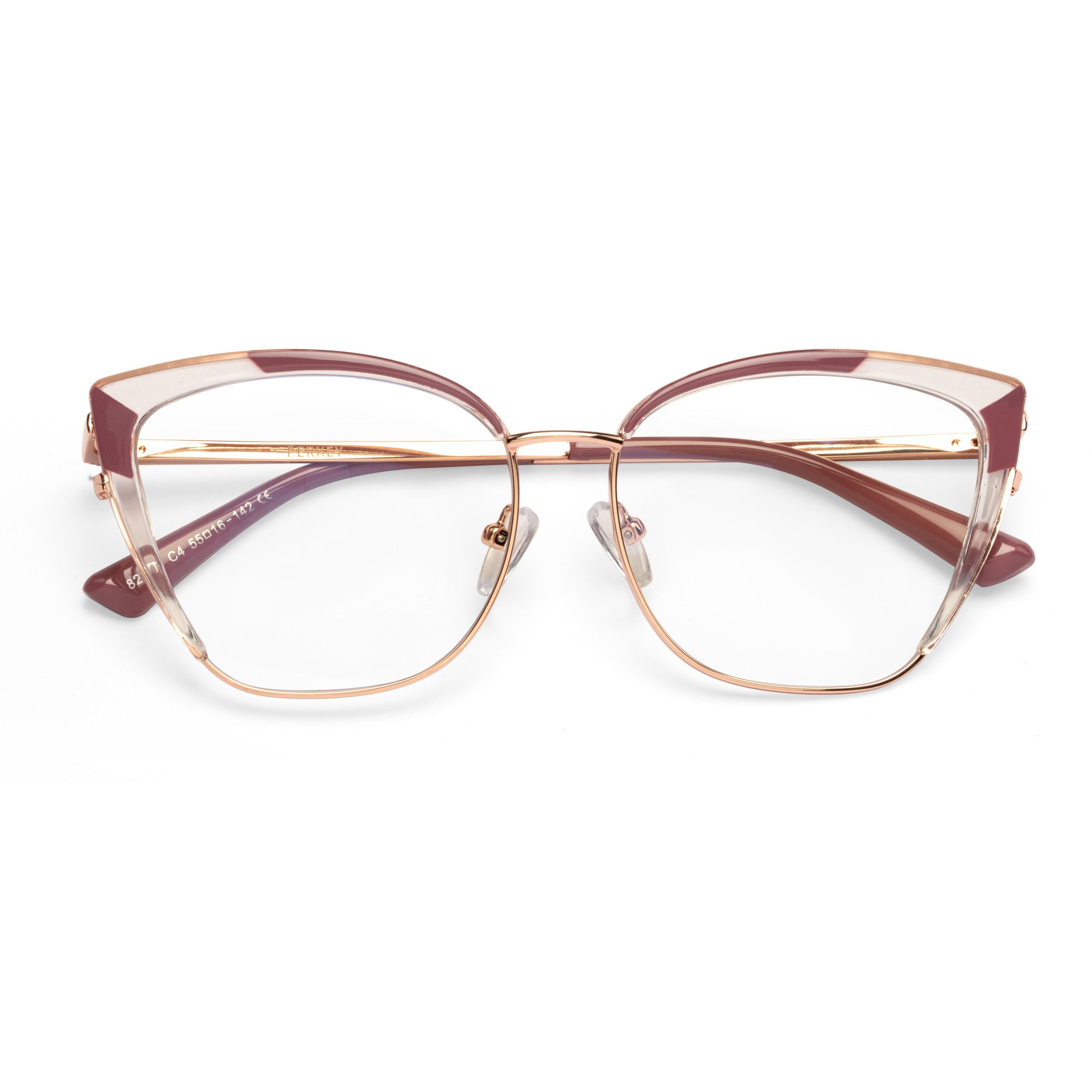 PERKEY Full Rim Cat Eye Blue Light Cut & Antiglare Computer Eyeglasses For Women - OPTL0018-C4