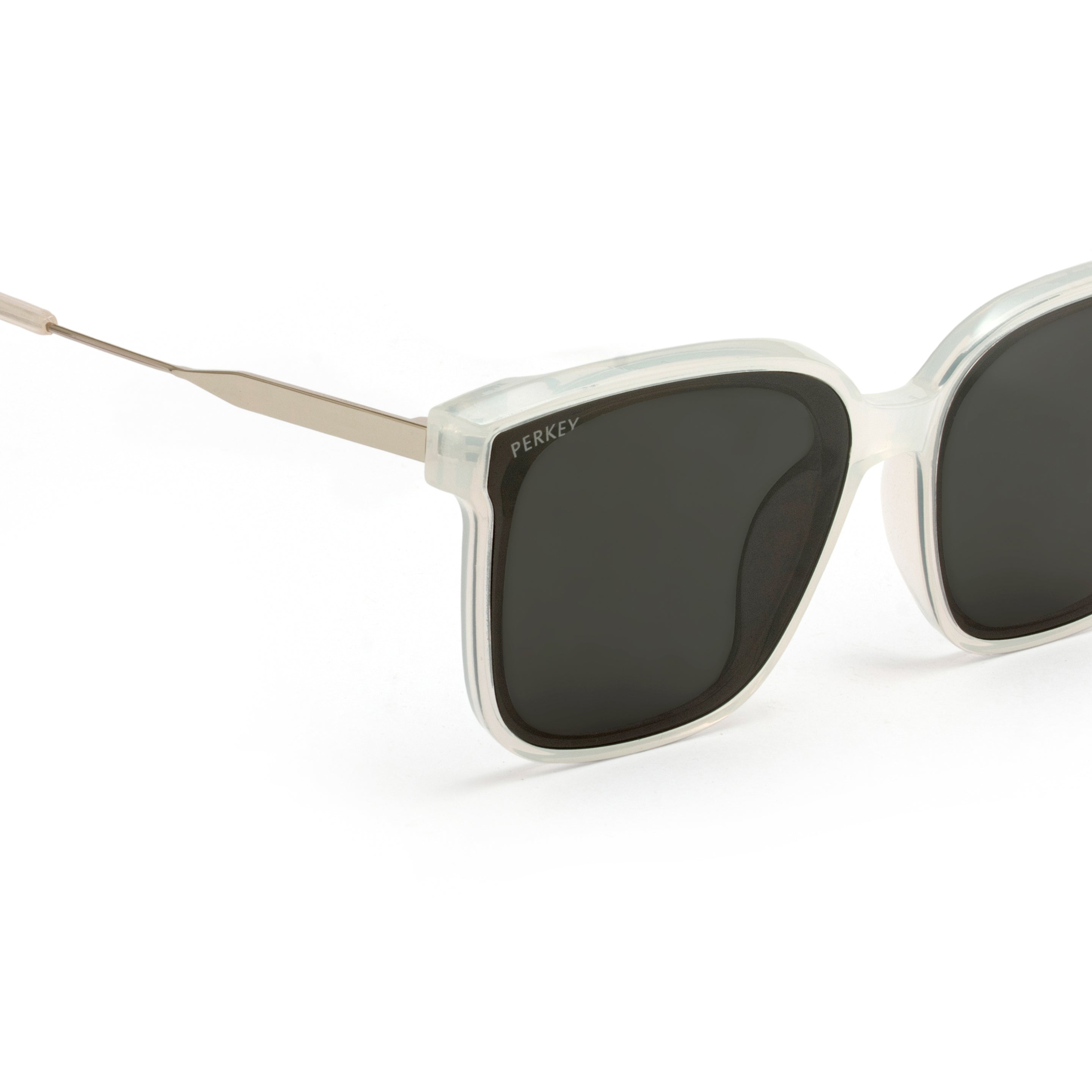 PERKEY Square-Oversized Black UV Protected Sunglasses Men Women - PRKY0013-C2