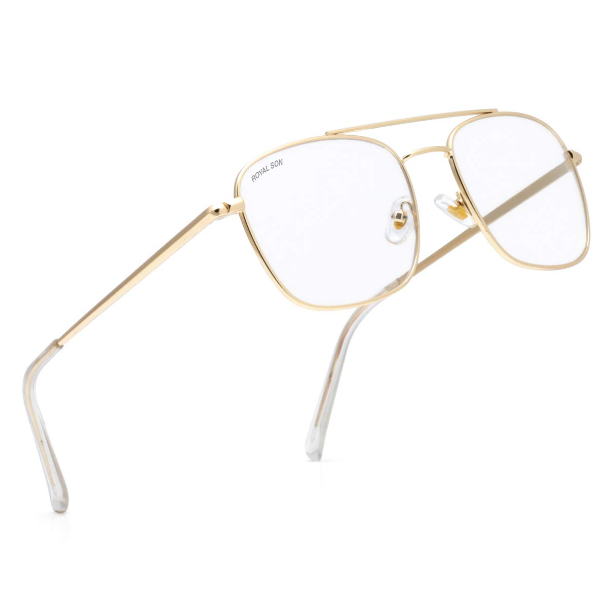 ROYAL SON Retro Square Spectacle Frame For Men And Women (RS0022SF|50|Transparent Lens)