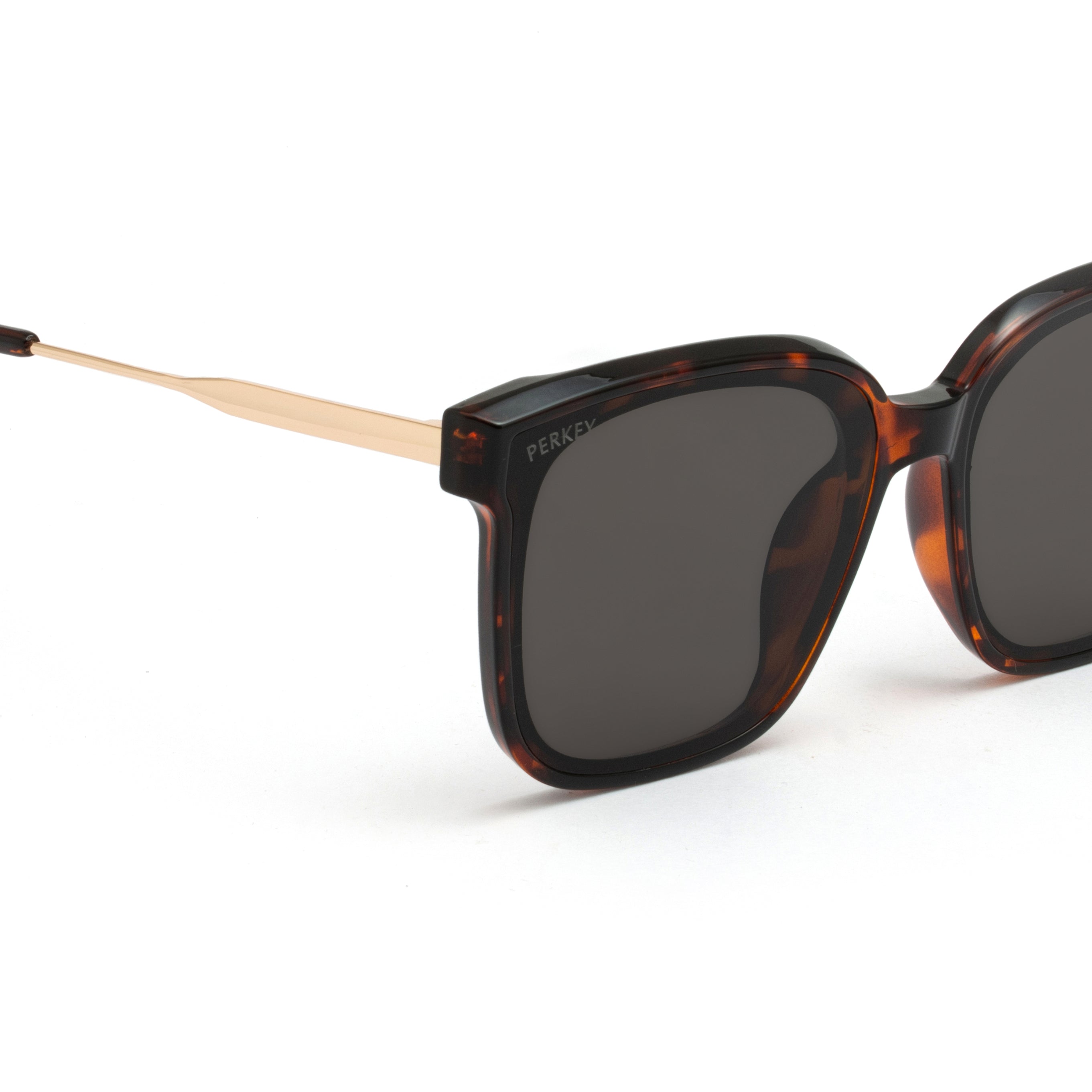 PERKEY Square-Oversized Black UV Protected Sunglasses Men Women - PRKY0013-C3