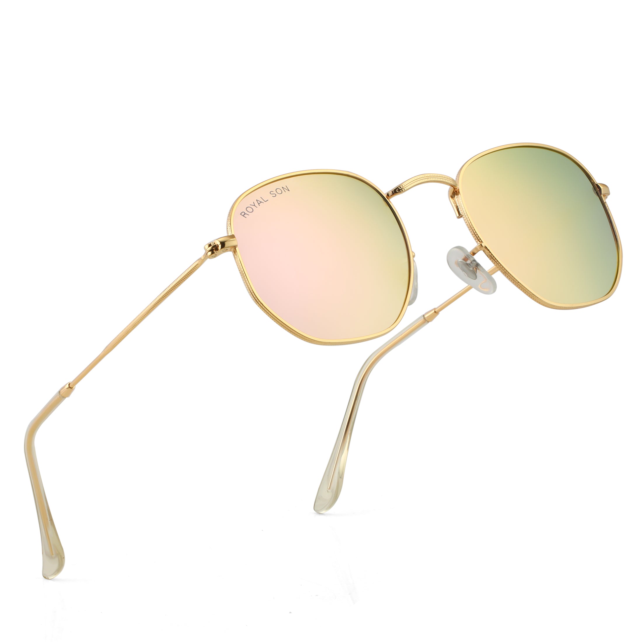Royal Son Hexagonal Mirrored Men Women Sunglasses - CHI00108-C8