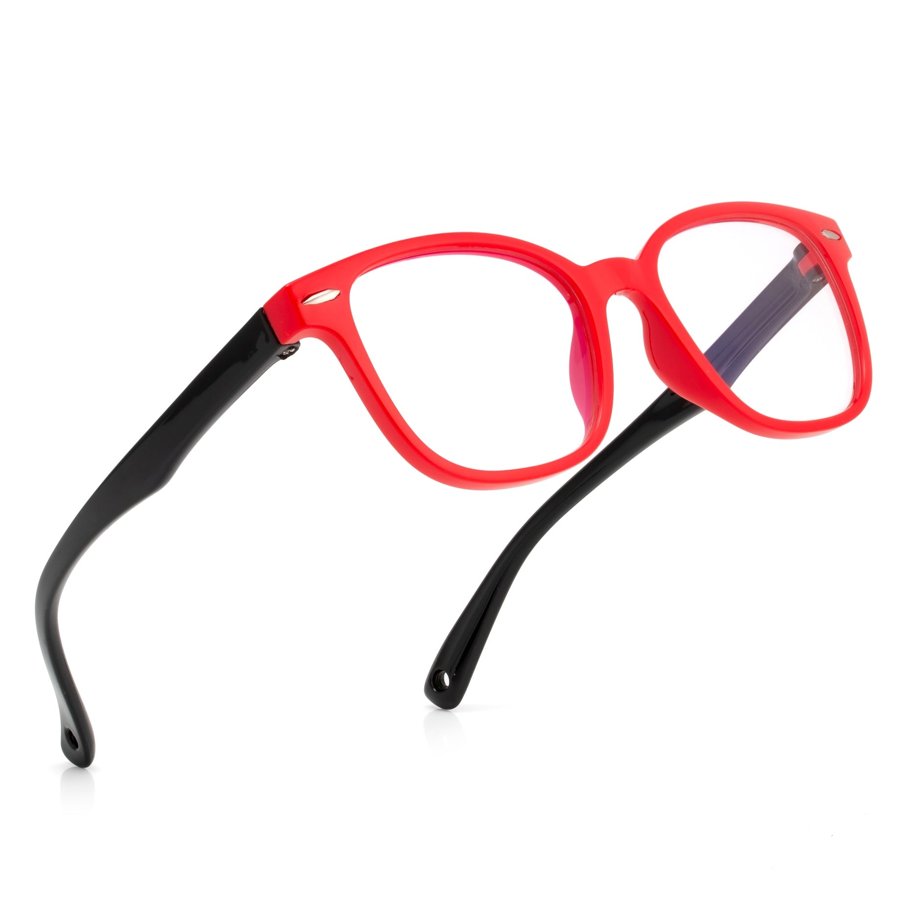 Royal Son Retro Square Black White Spectacles Frames For Kids - SFKID0056-C2