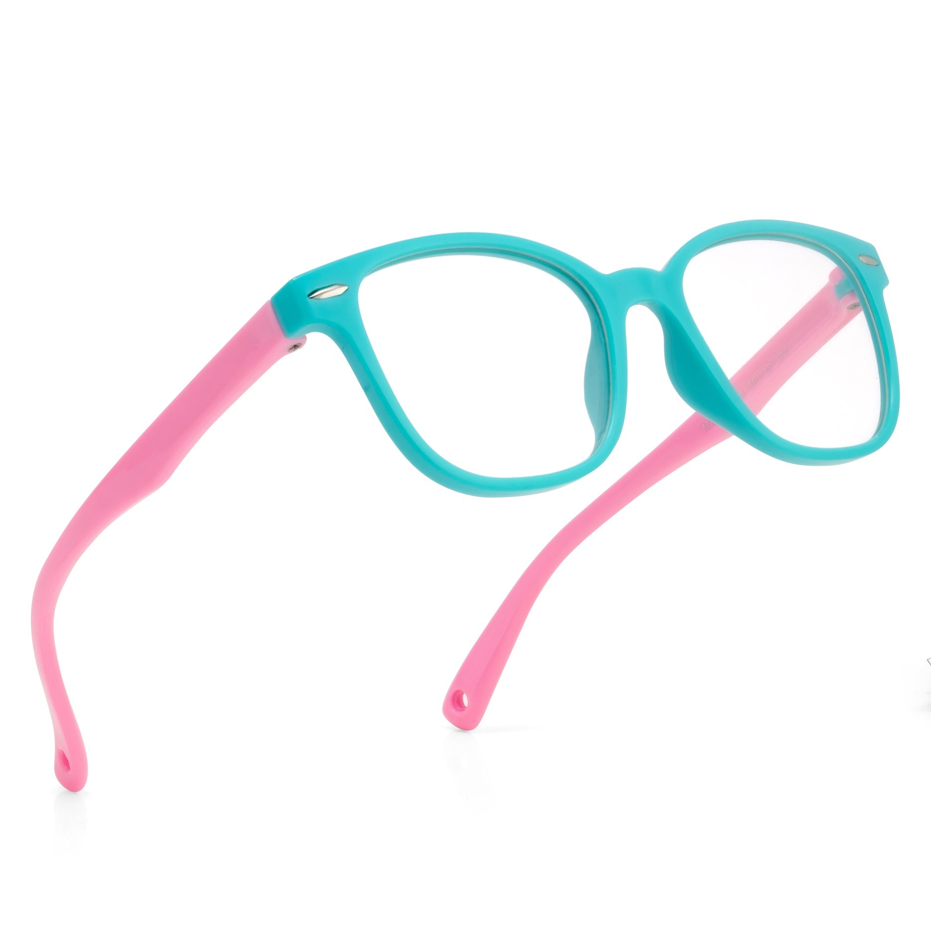 Royal Son Retro Square Black White Spectacles Frames For Kids - SFKID0056-C3