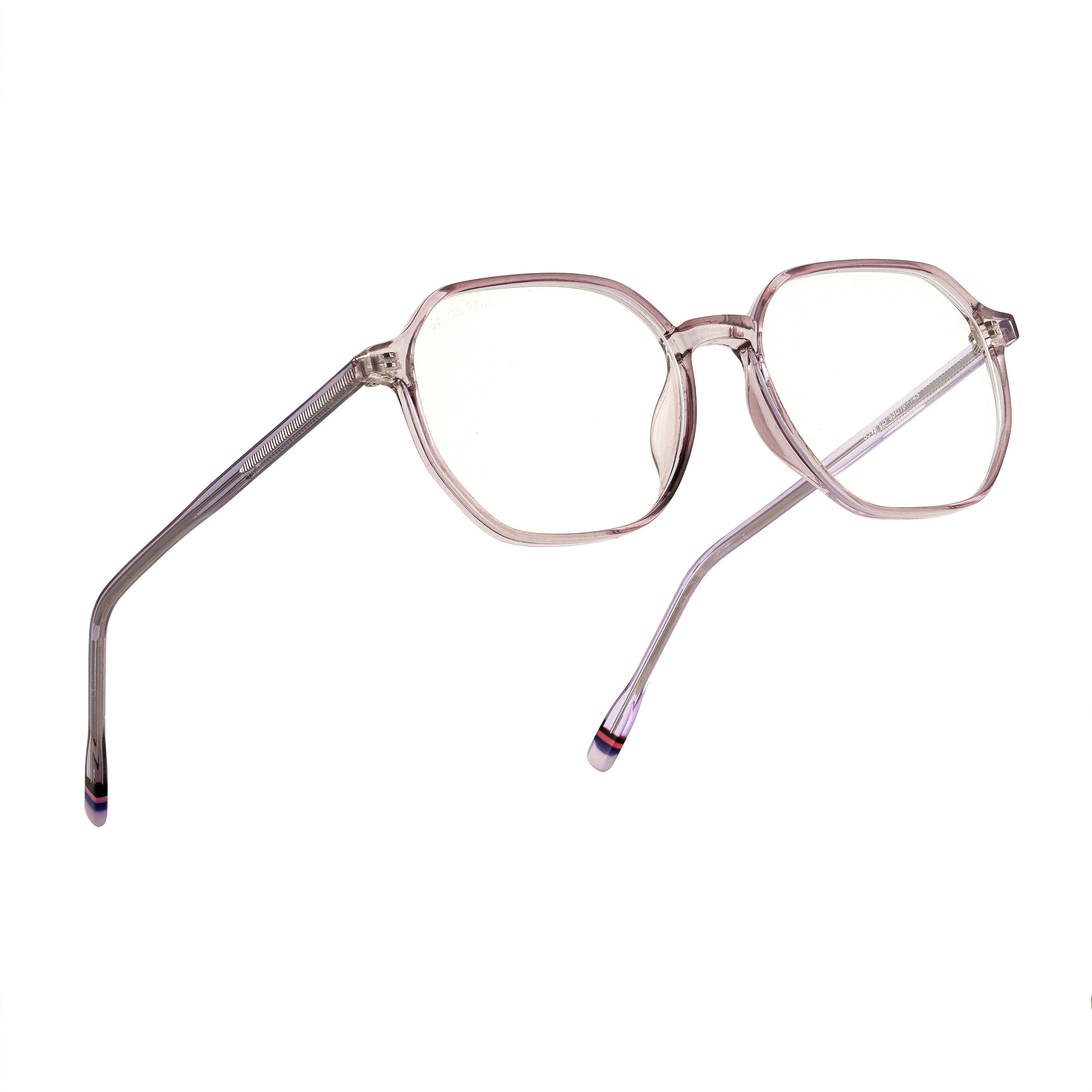 Royal Son Hexagon Blue Light Blocking Stylish White Spectacles For Men Women - SF0025-C6