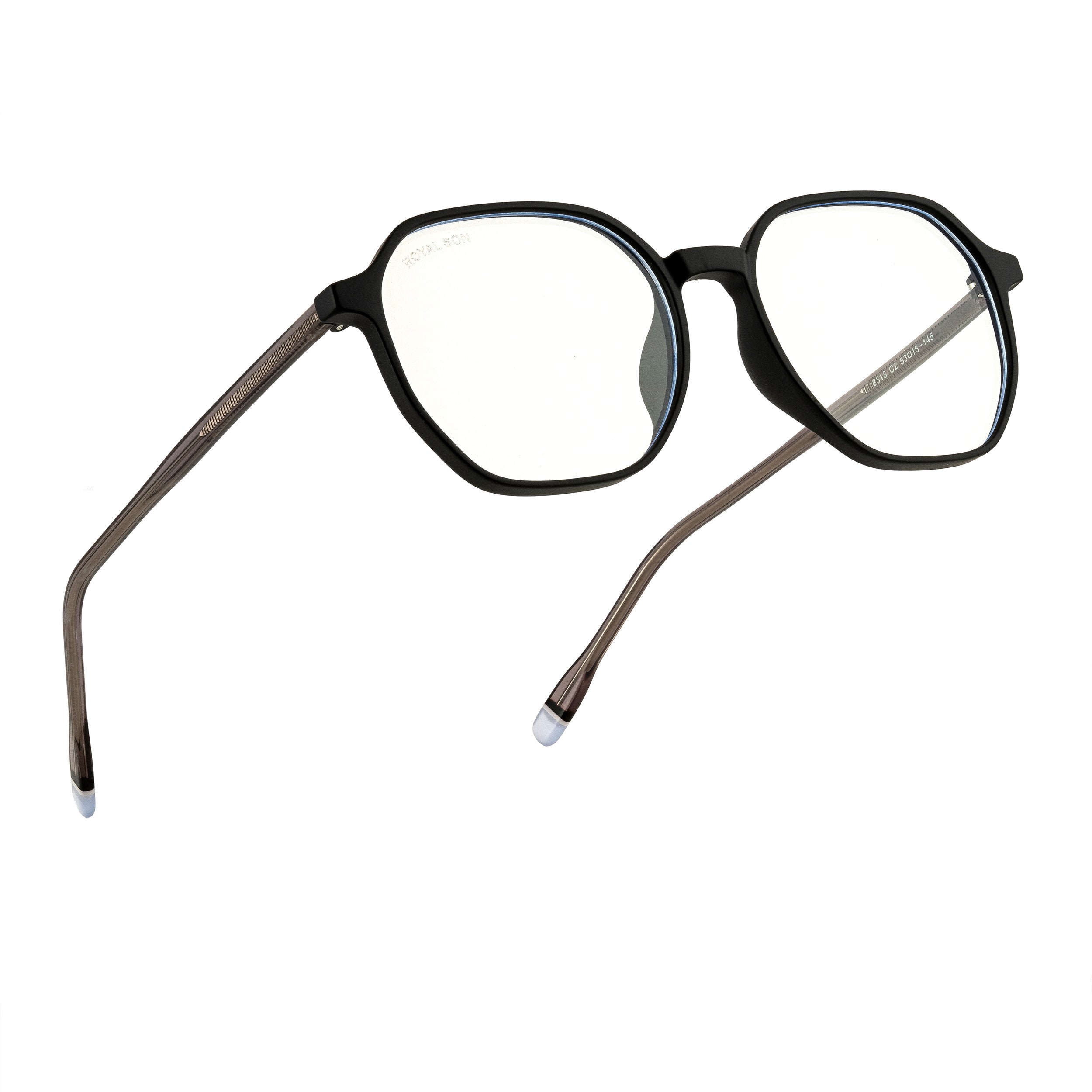 Royal Son Polygon Blue Ray Cut Transparent Eye glasses For Men Women - SF0025-C1