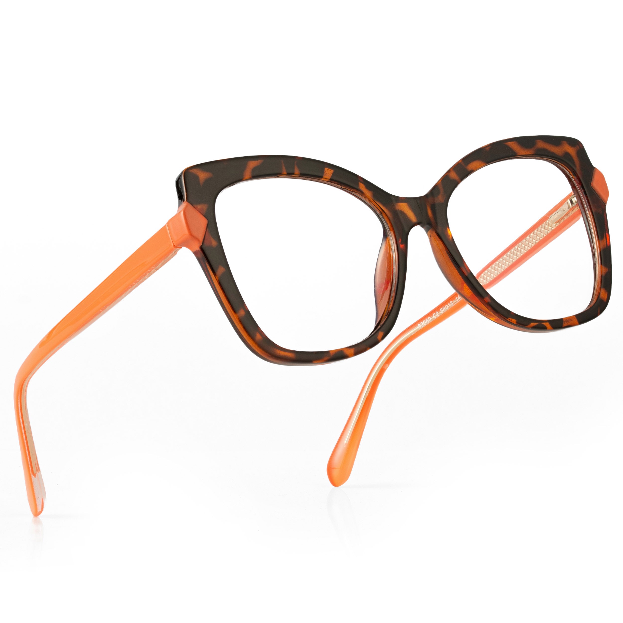 PERKEY Full Rim Cat Eye-Oversized Blue Light Blocking Spectacles Frames Women - OPTL005-C3