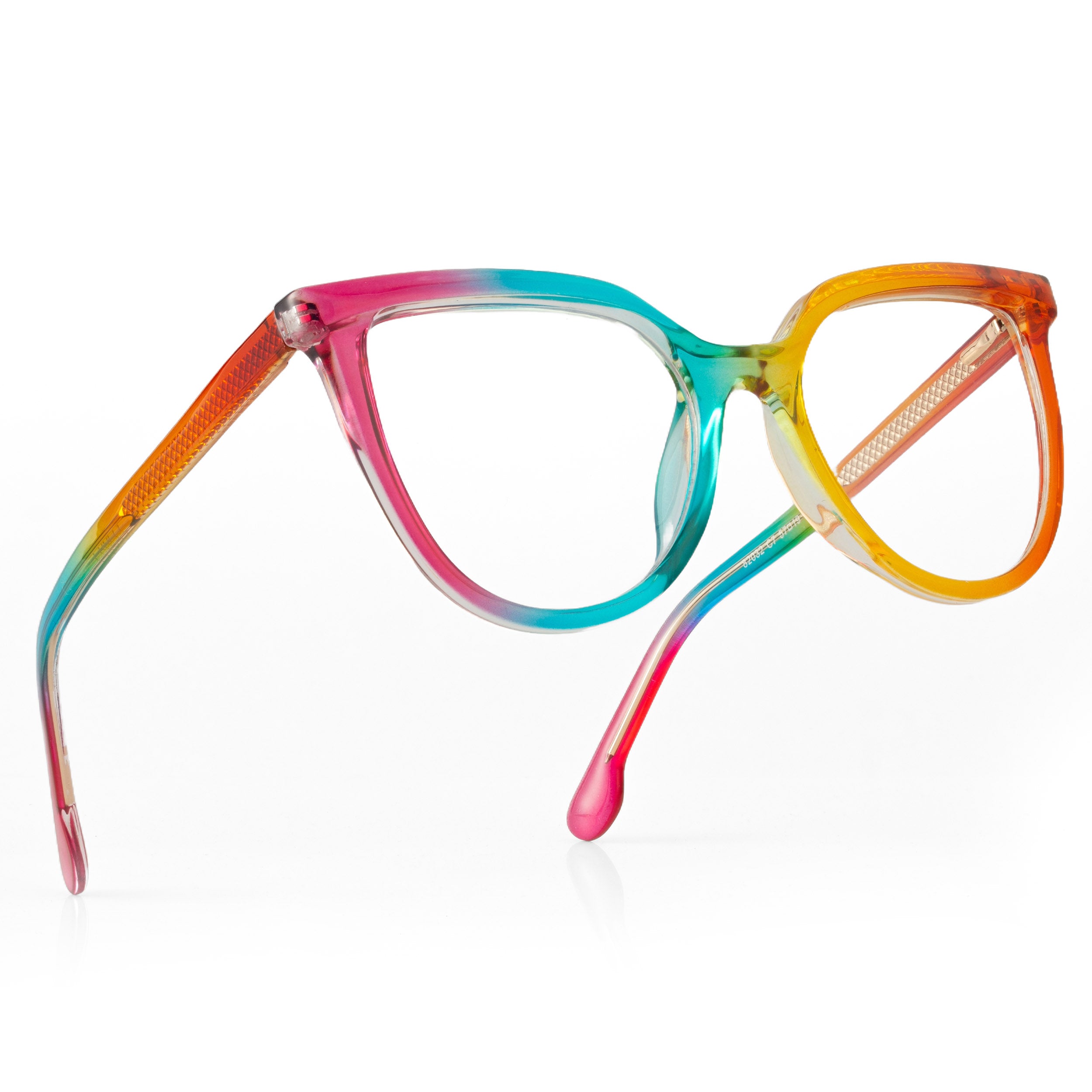 PERKEY Full Rim Oversized-Cat Eye Transparent Computer Glasses Frames Women - OPTL006-C2