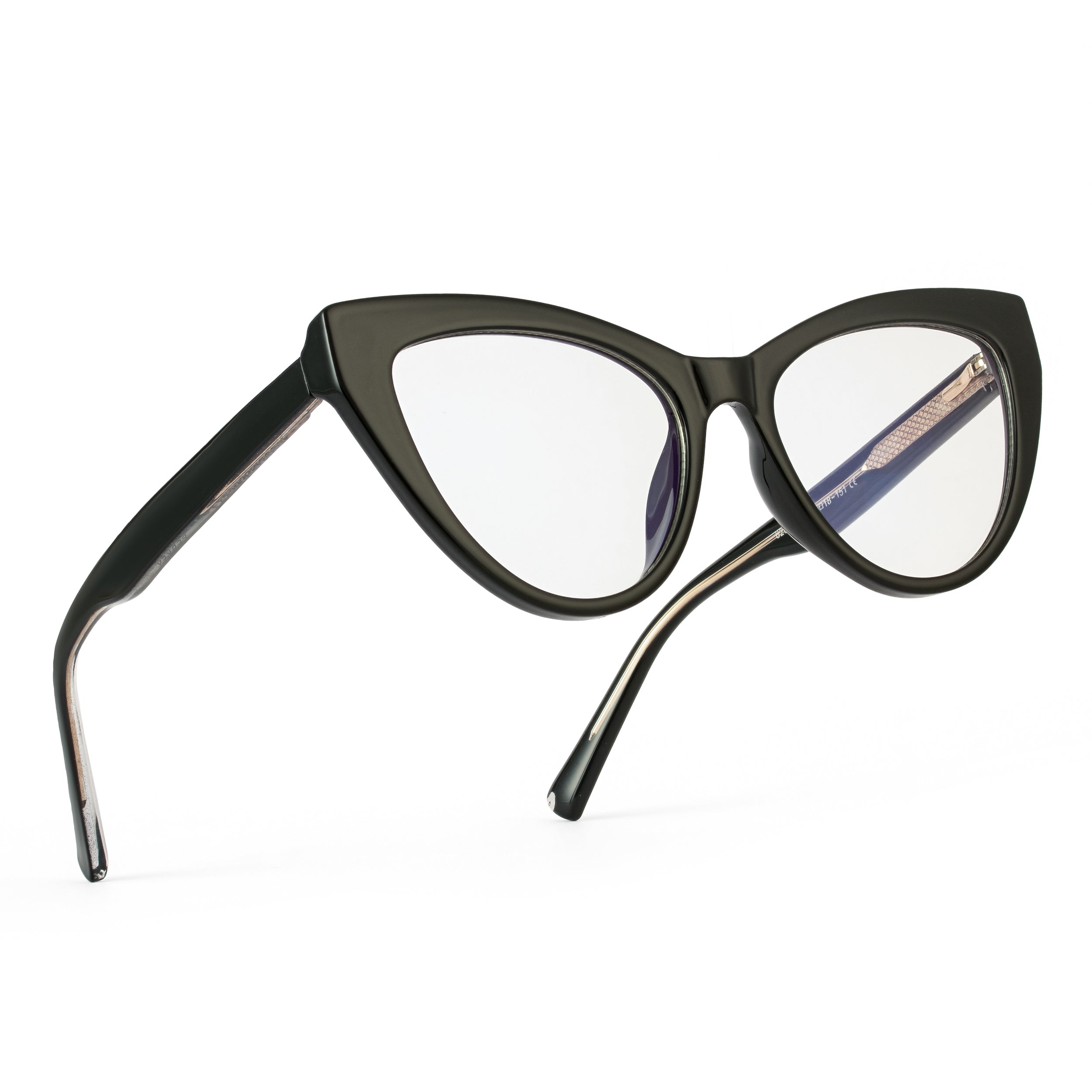 PERKEY Full Rim Cat Eye-Oversized Computer Glasses For Eye Protection Spectacles Frames Women - OPTL0010-C2