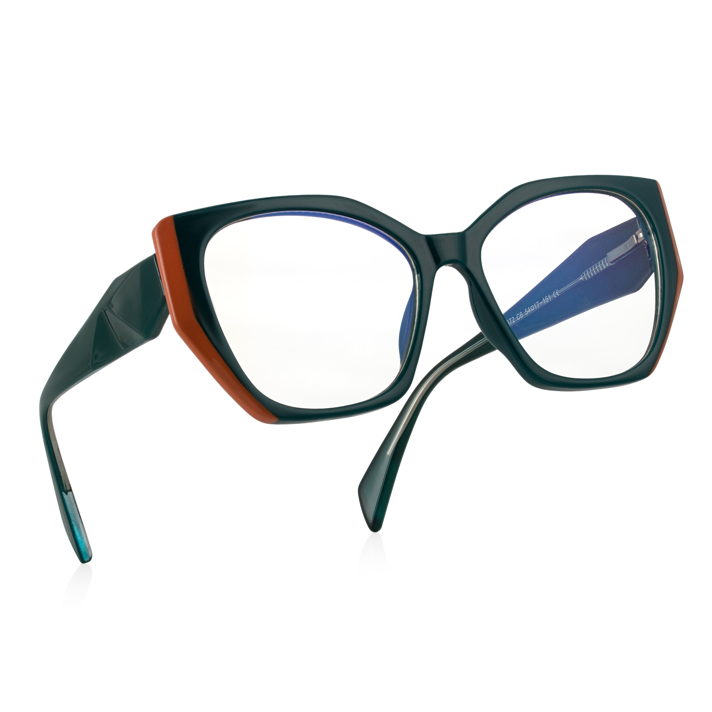 PERKEY Full Rim Cat Eye-Oversized Computer Glasses Men Women - OPTL0012-C4