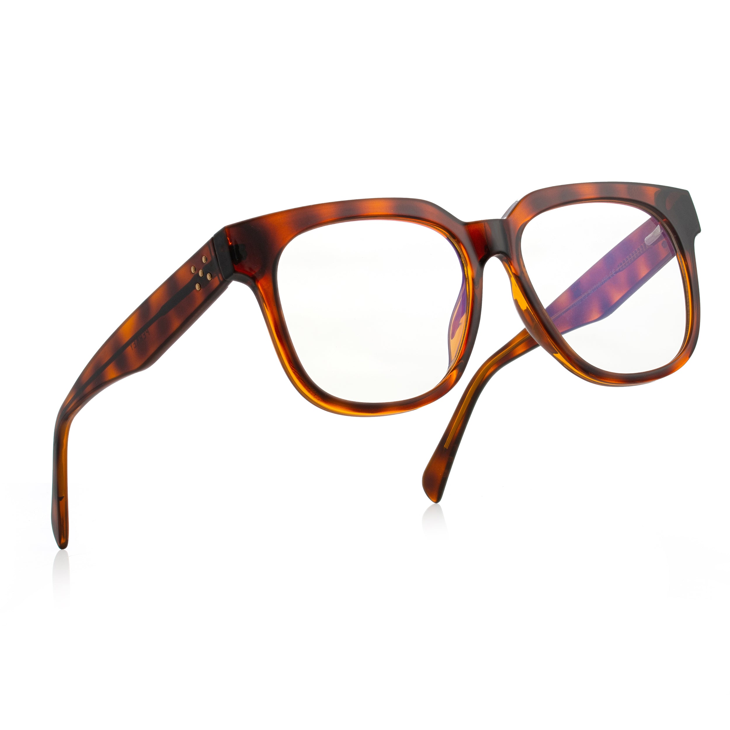 PERKEY Full Rim Square-Oversized Transparent Computer Glasses Men Women - OPTL003-C2