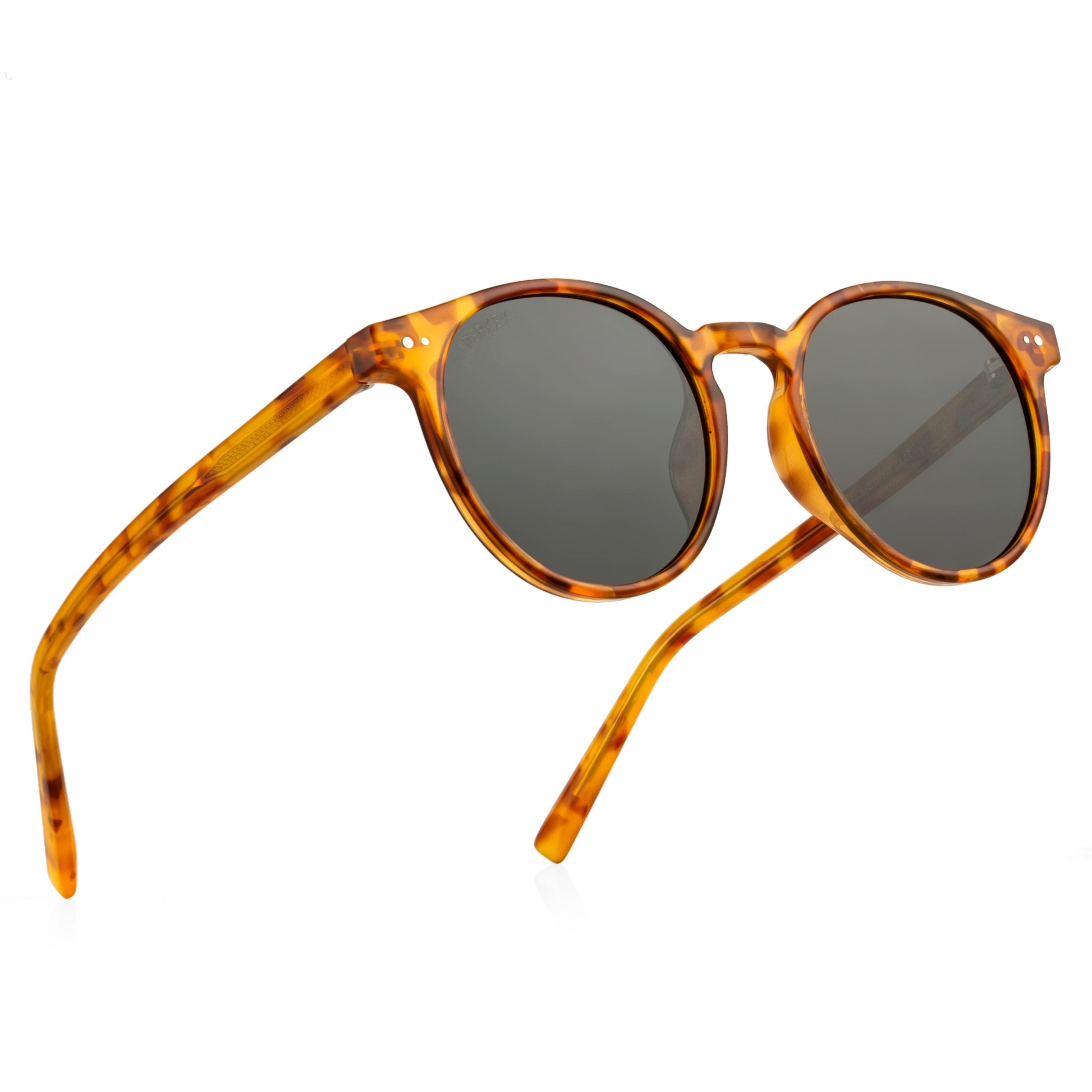 PERKEY Round UV Protected Polarized Sunglasses Men Women - PRKY0011-C2