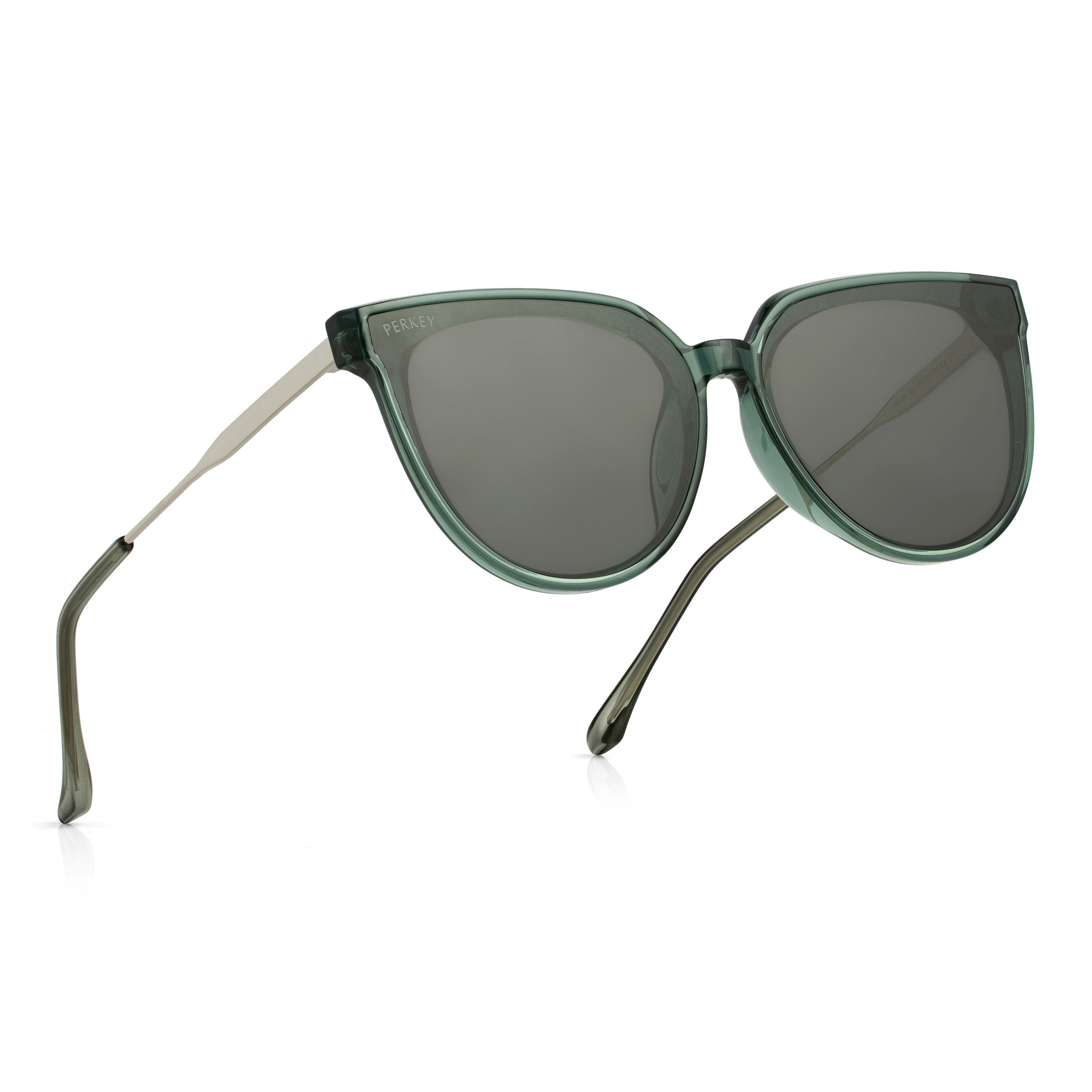 PERKEY Cat Eye-Oversized Black UV Protected Sunglasses Men Women - PRKY0014-C2