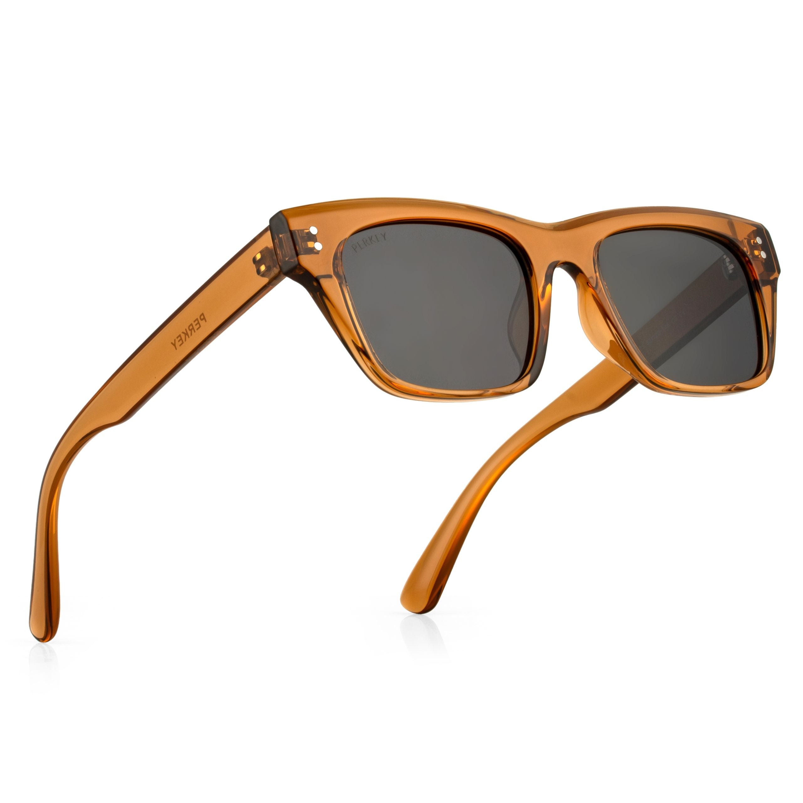 PERKEY Square-Oversized Black UV Protected PolarizedS Sunglasses Men Women - PRKY002-C3
