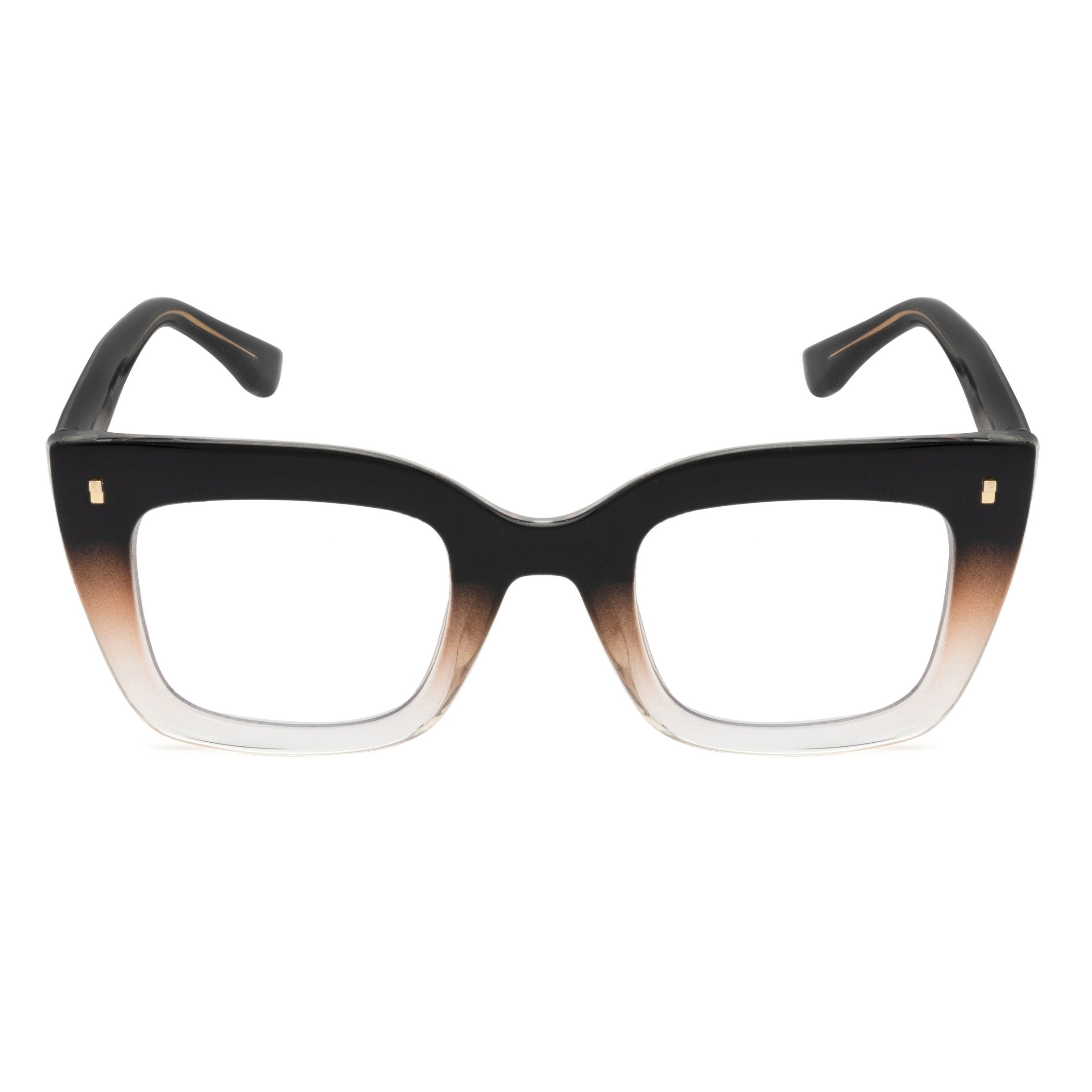 PERKEY Full Rim Retro Square Blue Light Cut & Antiglare Computer Eyeglasses - OPTL0016-C2
