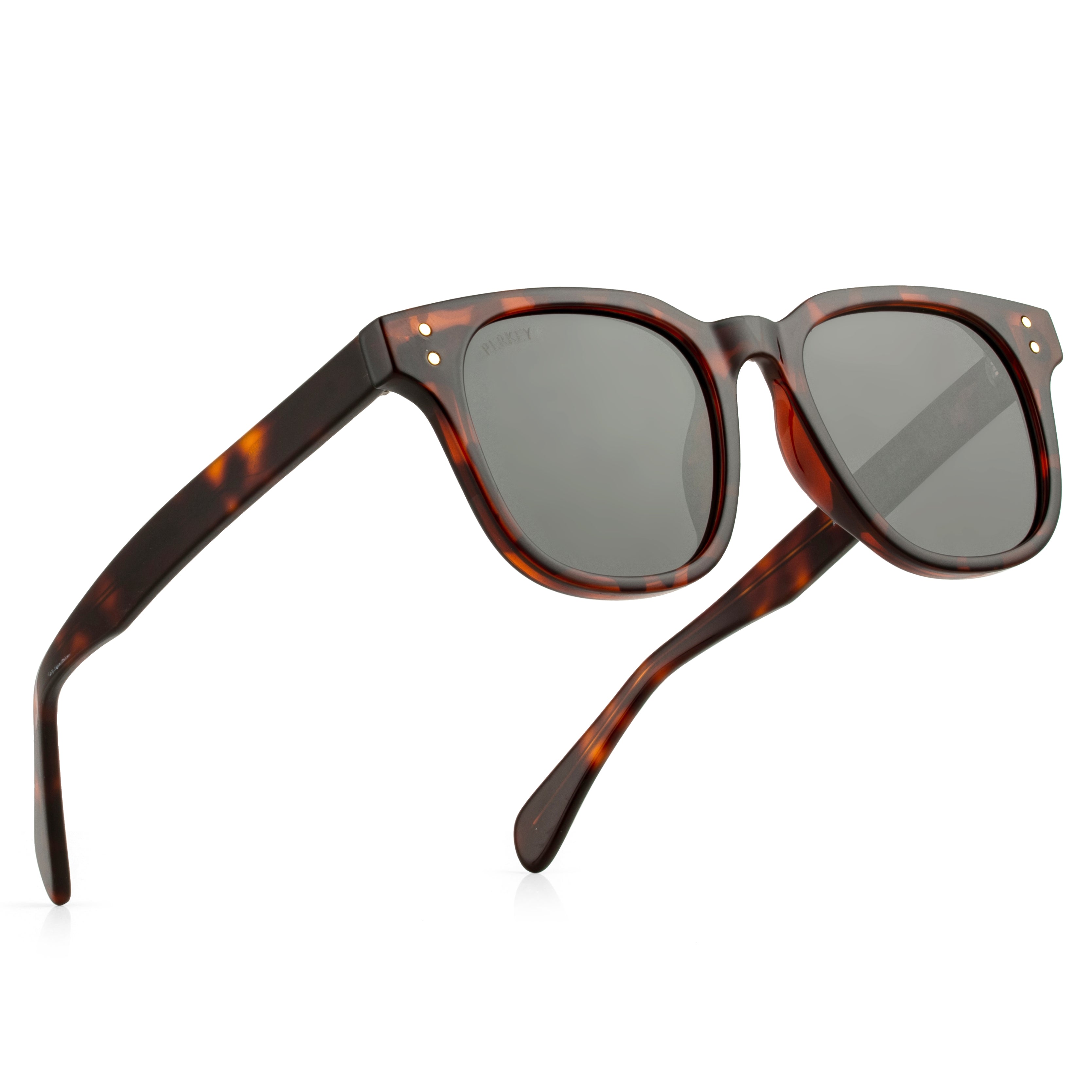PERKEY Square Black UV Protected Polarized Sunglasses Men Women - PRKY0012-C2