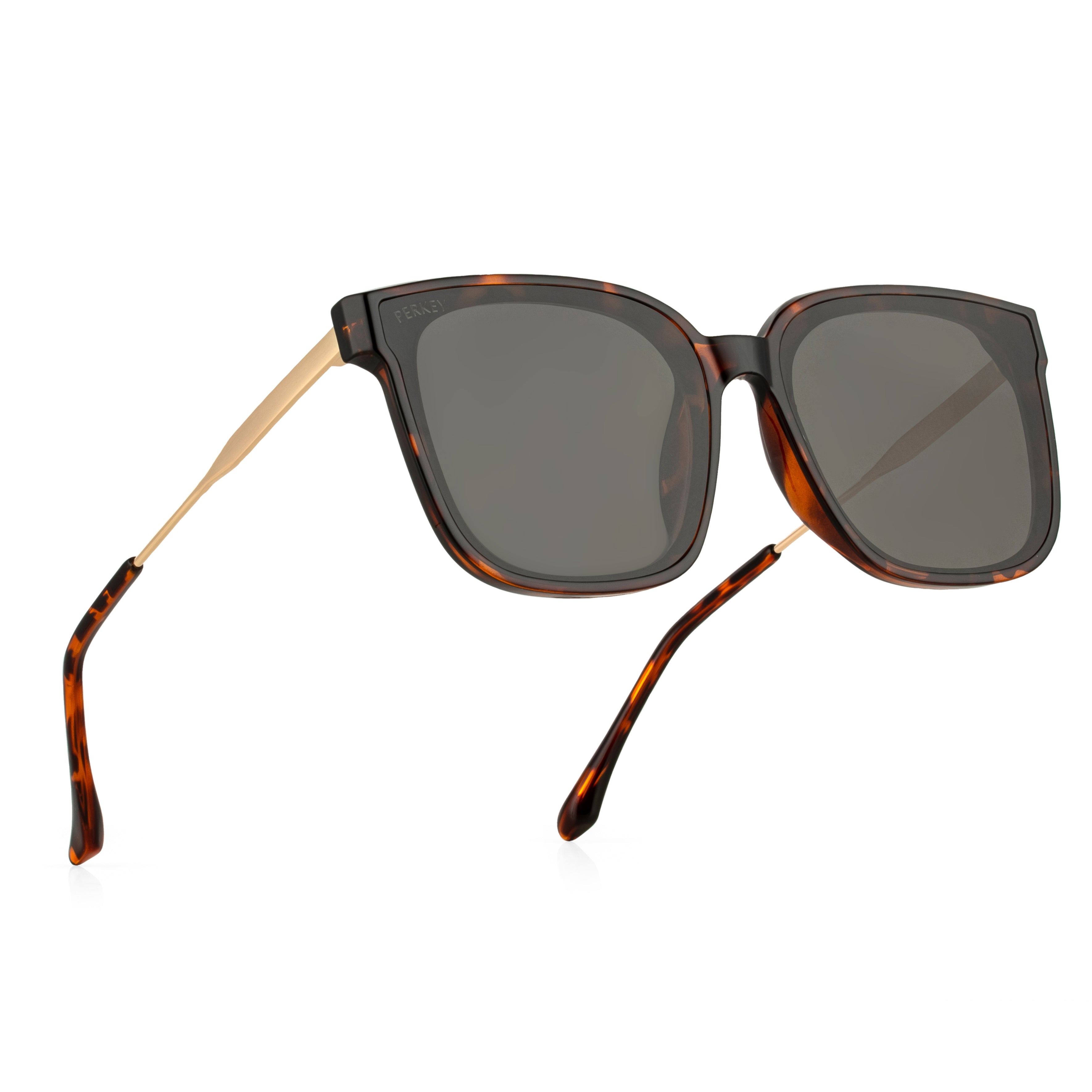 PERKEY Square-Oversized Black UV Protected Sunglasses Men Women - PRKY0013-C3
