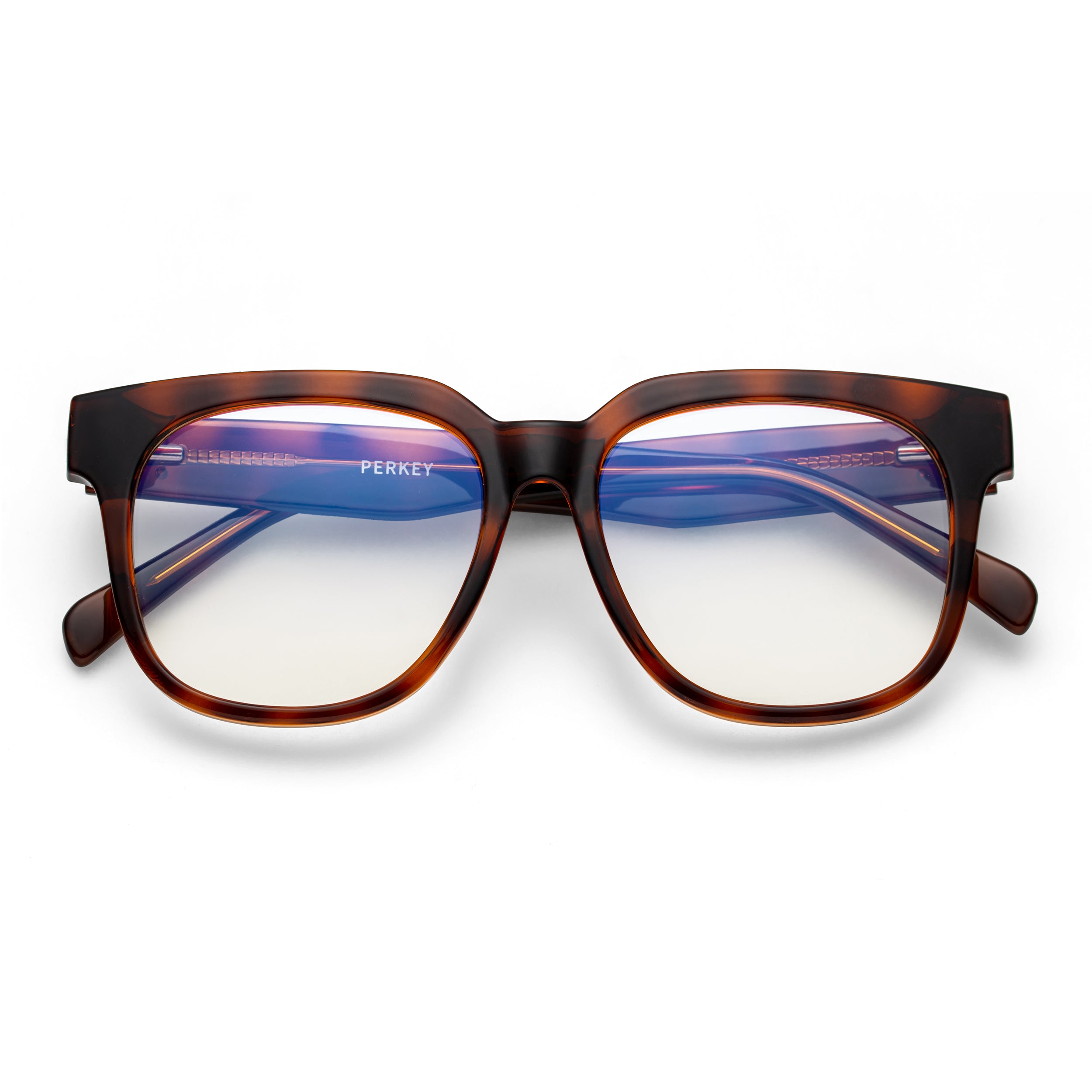 PERKEY Full Rim Square-Oversized Transparent Computer Glasses Men Women - OPTL003-C2
