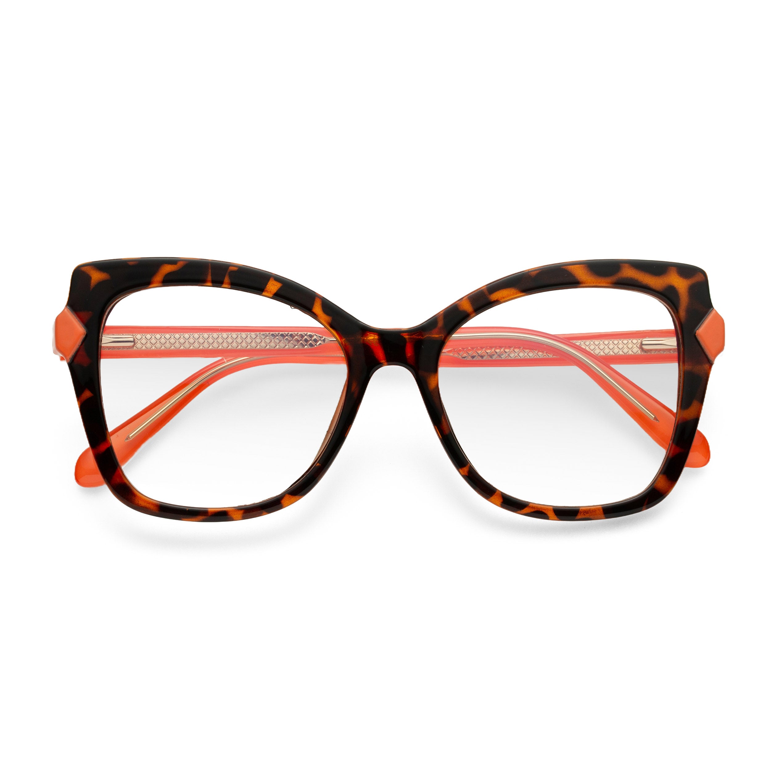 PERKEY Full Rim Cat Eye-Oversized Blue Light Blocking Spectacles Frames Women - OPTL005-C3