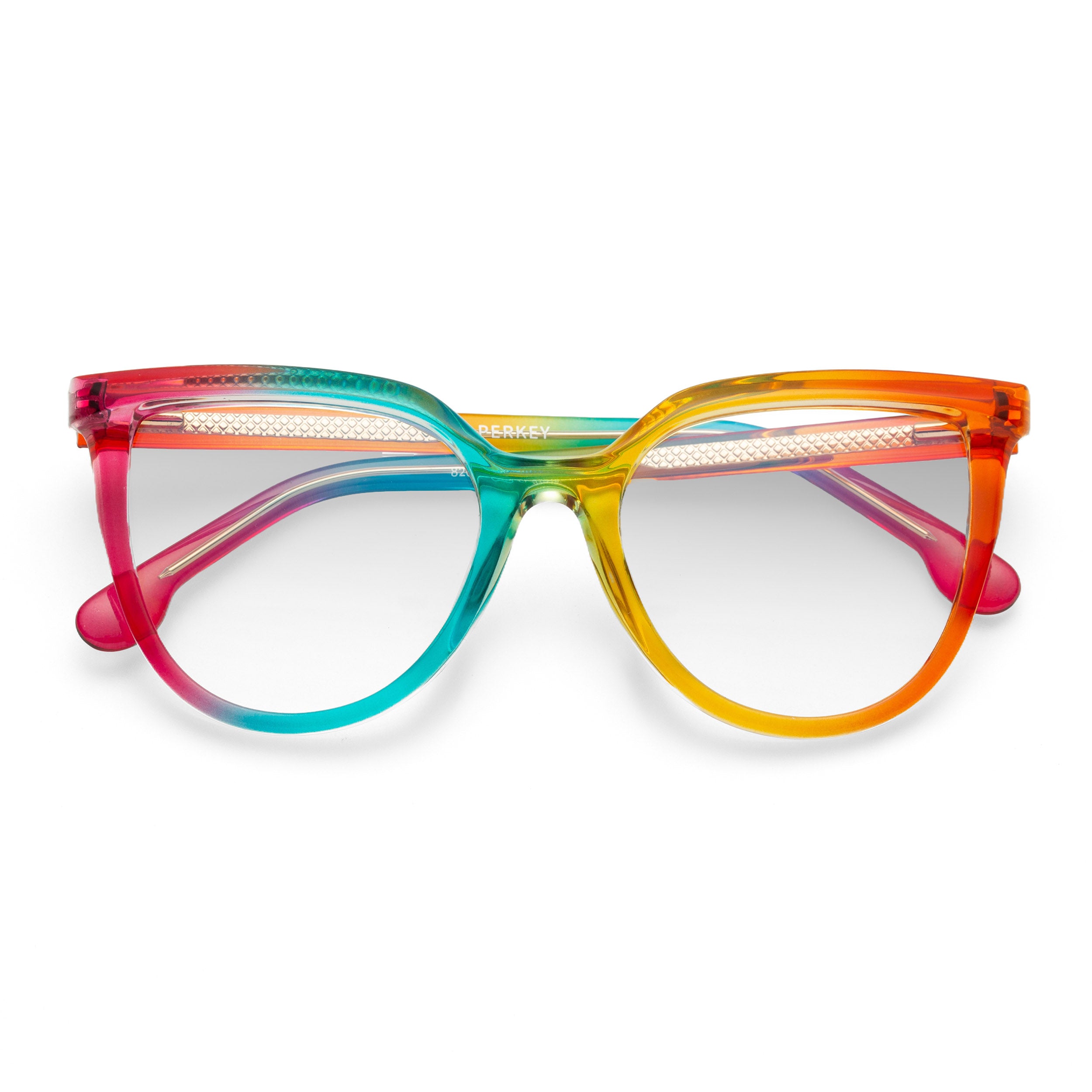 PERKEY Full Rim Oversized-Cat Eye Transparent Computer Glasses Frames Women - OPTL006-C2