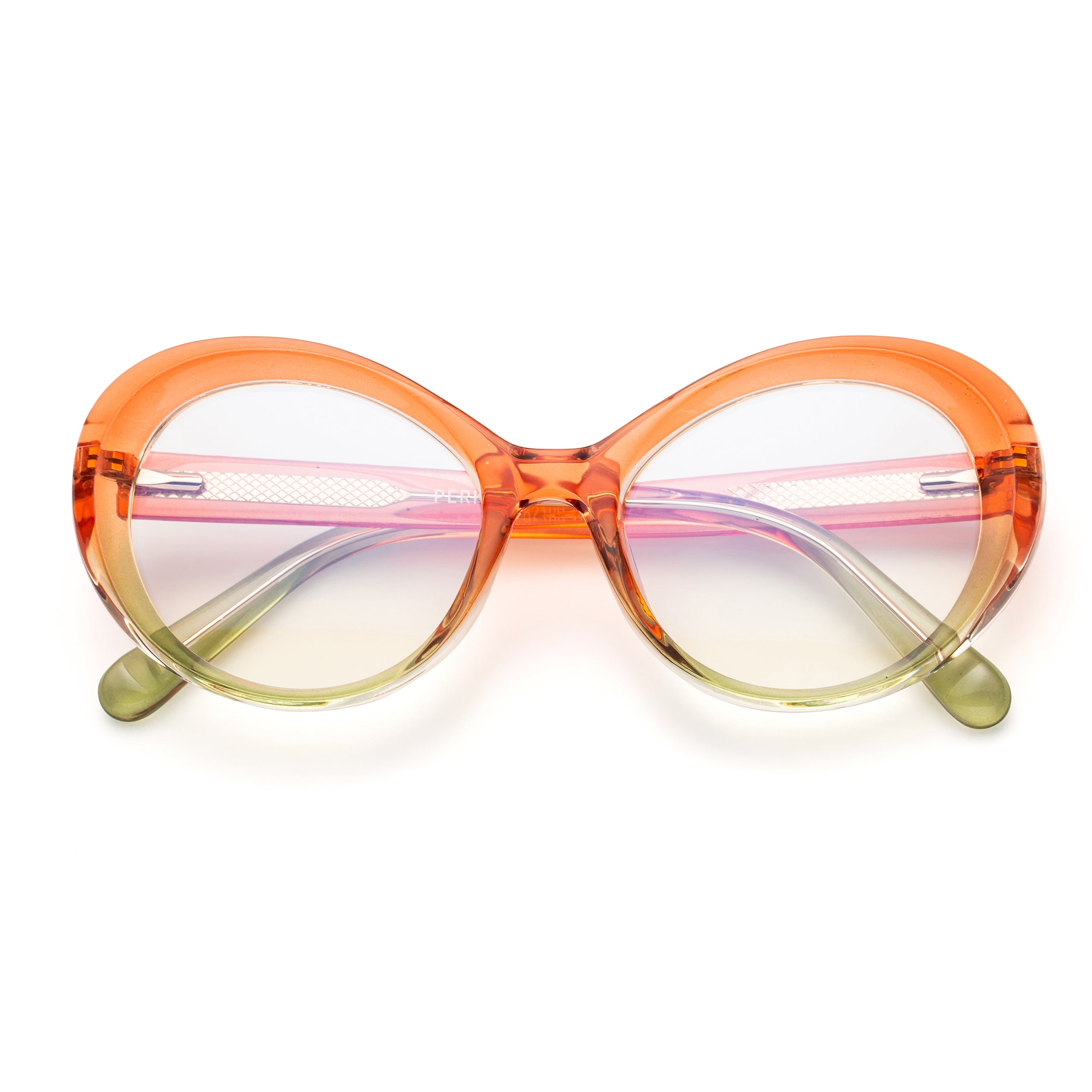 PERKEY Full Rim Oval-Oversized Transparent Computer Blue Cut Spectacles Frames Women - OPTL009-C2