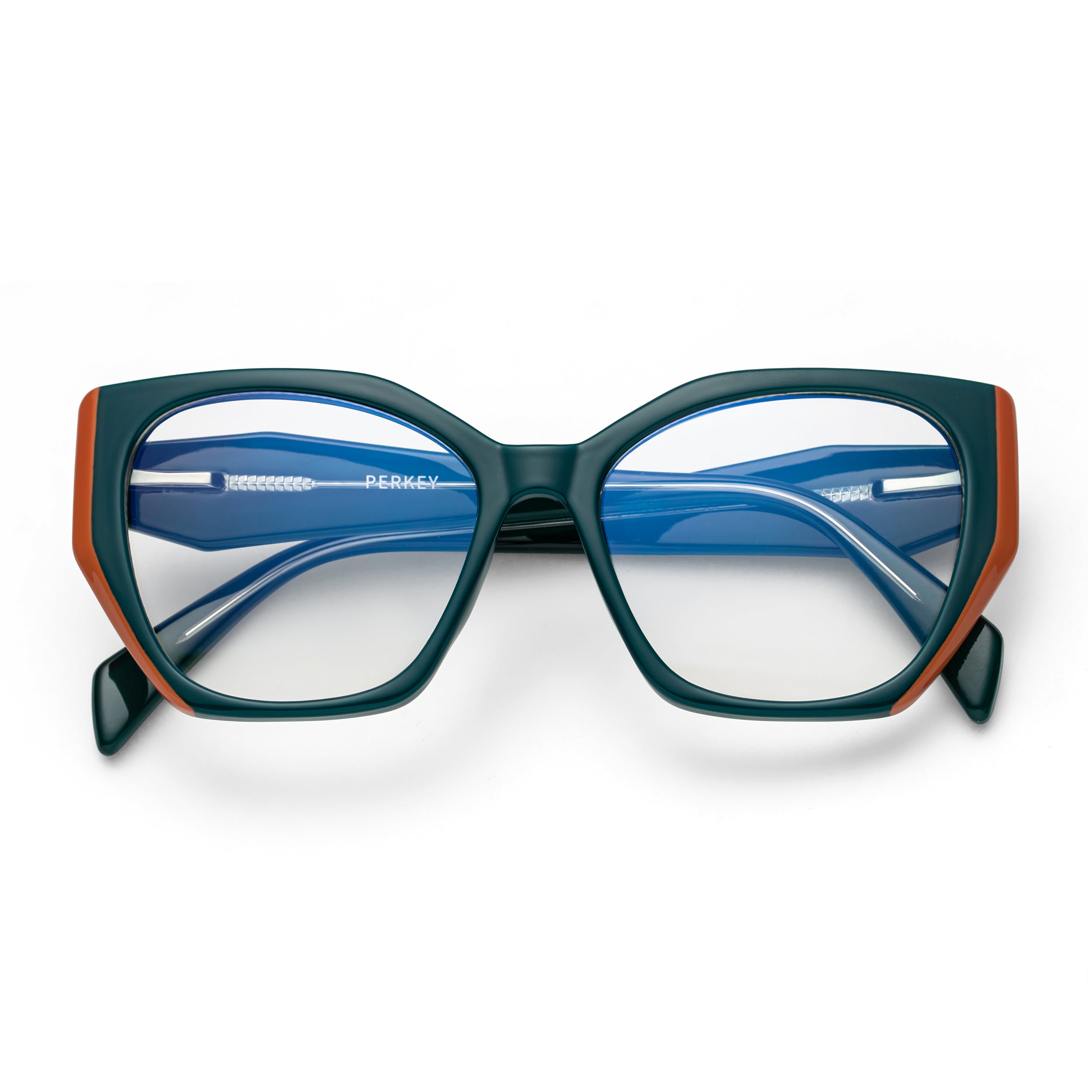 PERKEY Full Rim Cat Eye-Oversized Computer Glasses Men Women - OPTL0012-C4