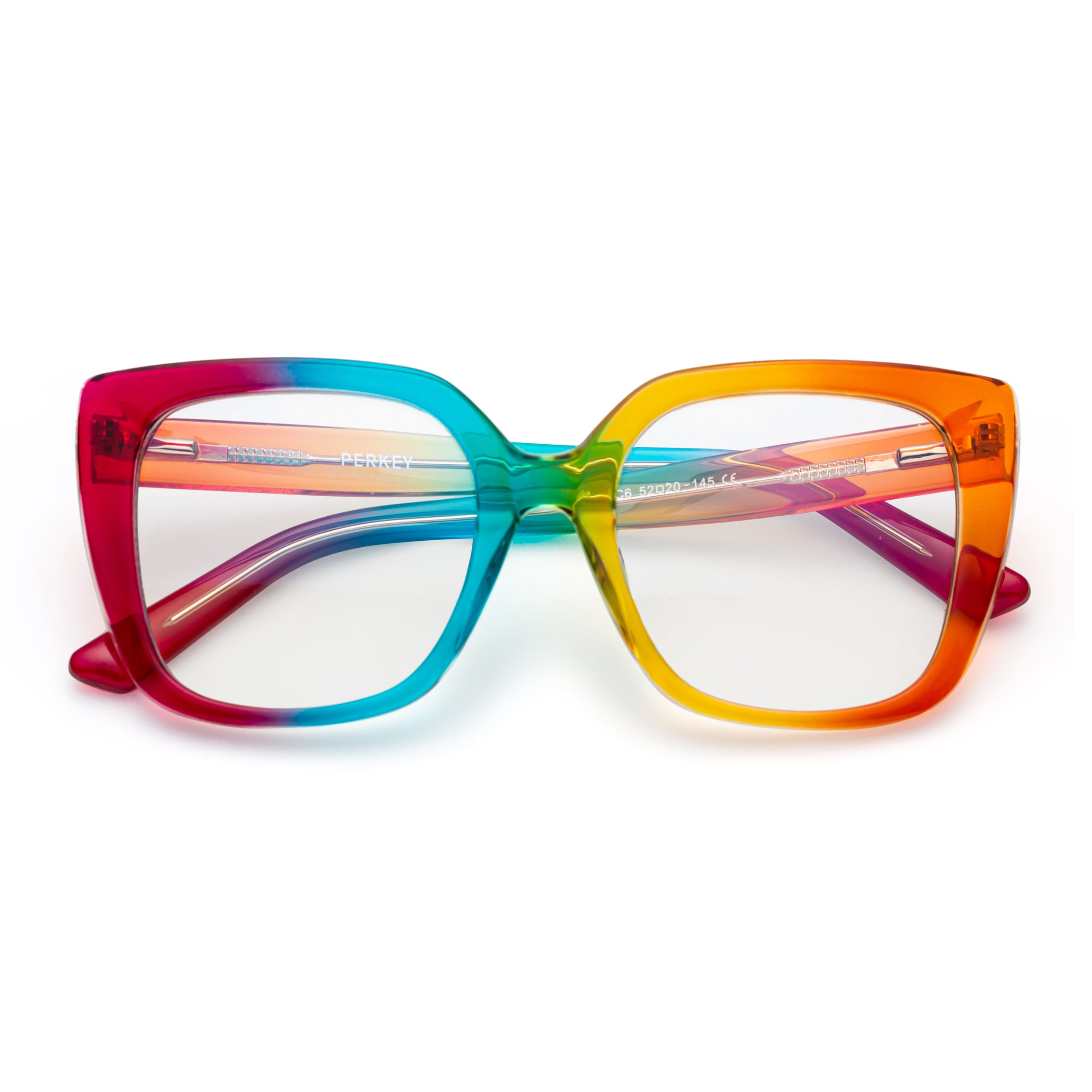 PERKEY Full Rim Square-Oversized Blue Light Blocking Spectacles Frames Men Women - OPTL002-C3