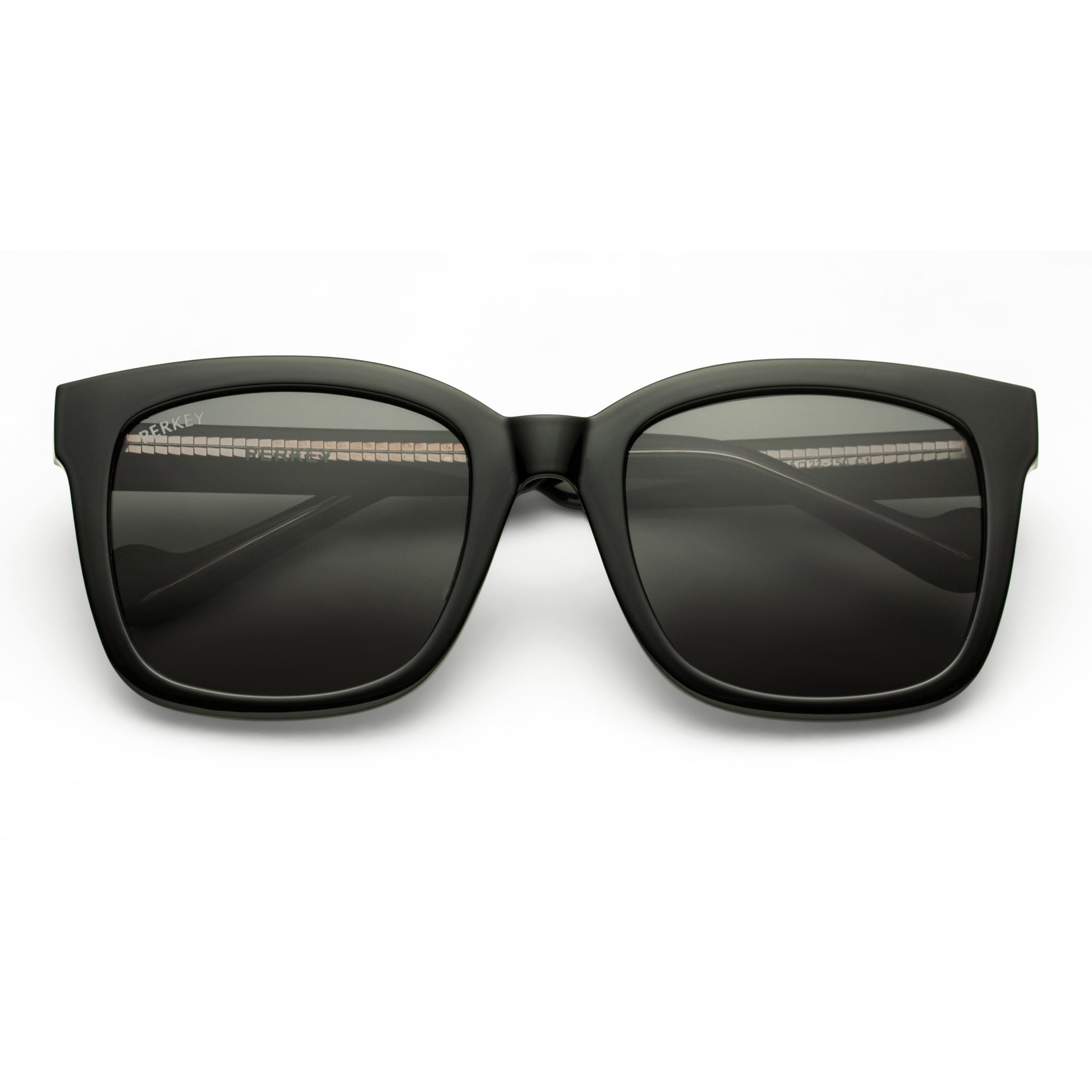 PERKEY Square-Oversized Black Polarized Cooling Sunglasses Men Women - PRKY003-C1