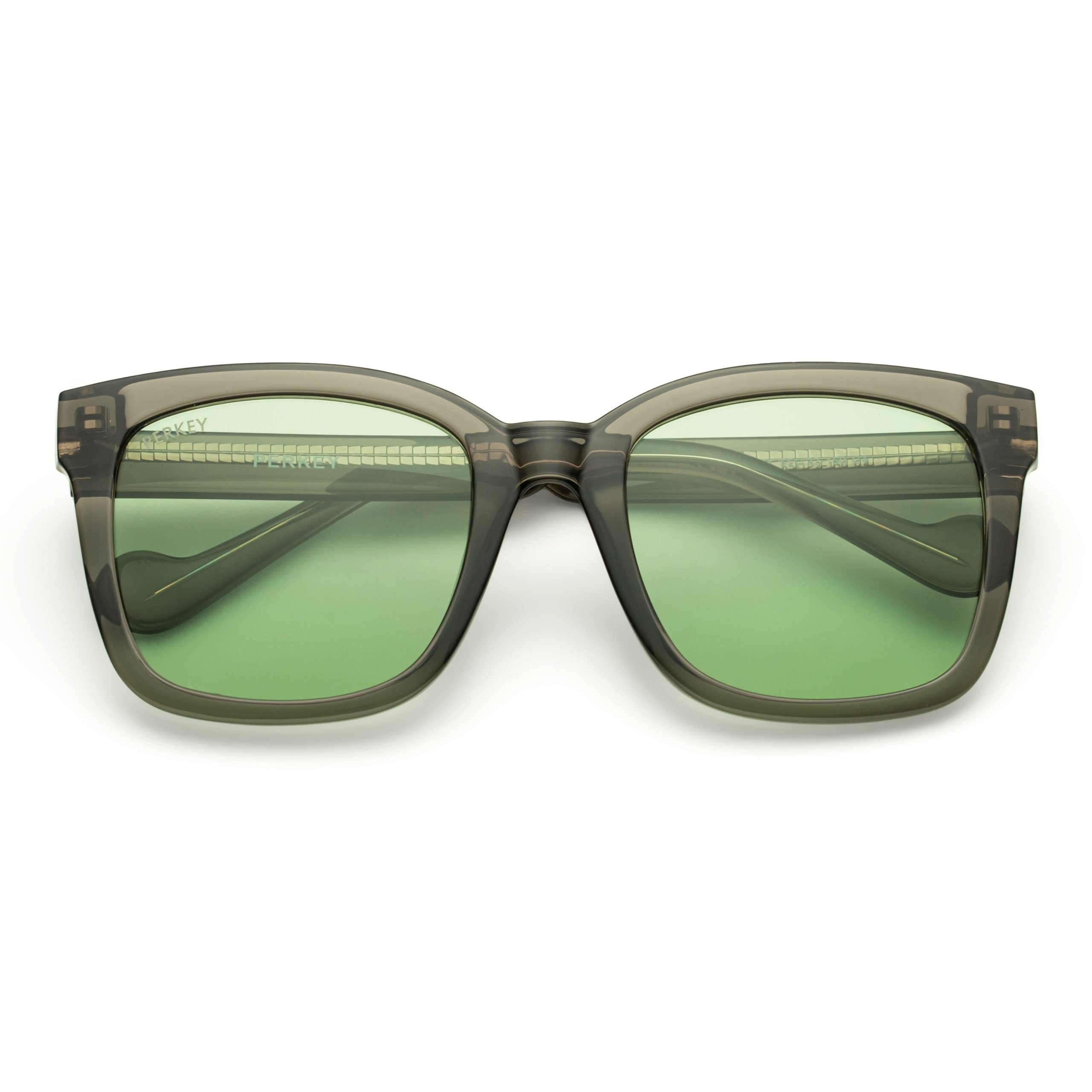 PERKEY Square-Oversized Green Polarized Sunglasses Men Women - PRKY003-C2
