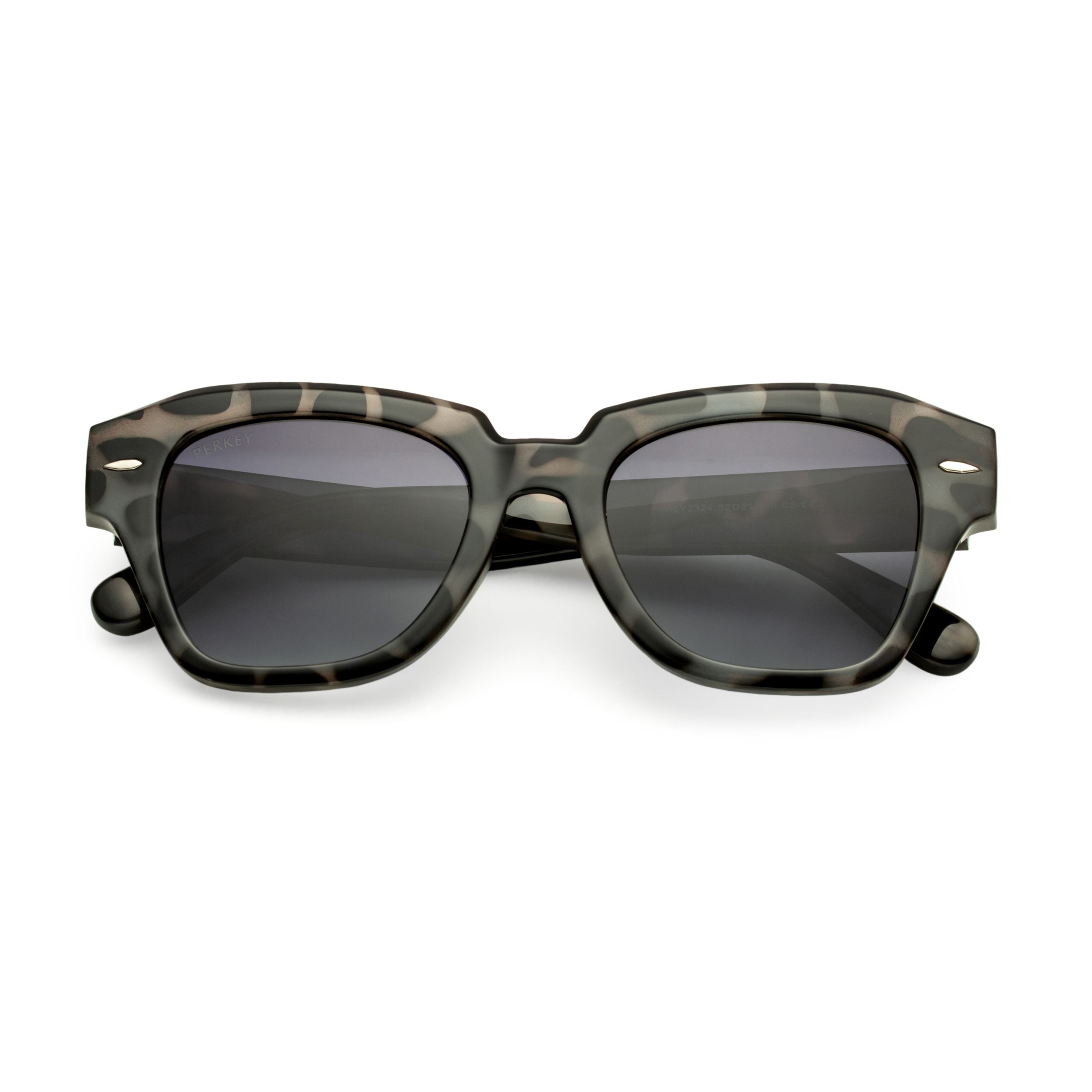 PERKEY Square Black UV Protected Polarized Sunglasses Men Women - PRKY004-C3