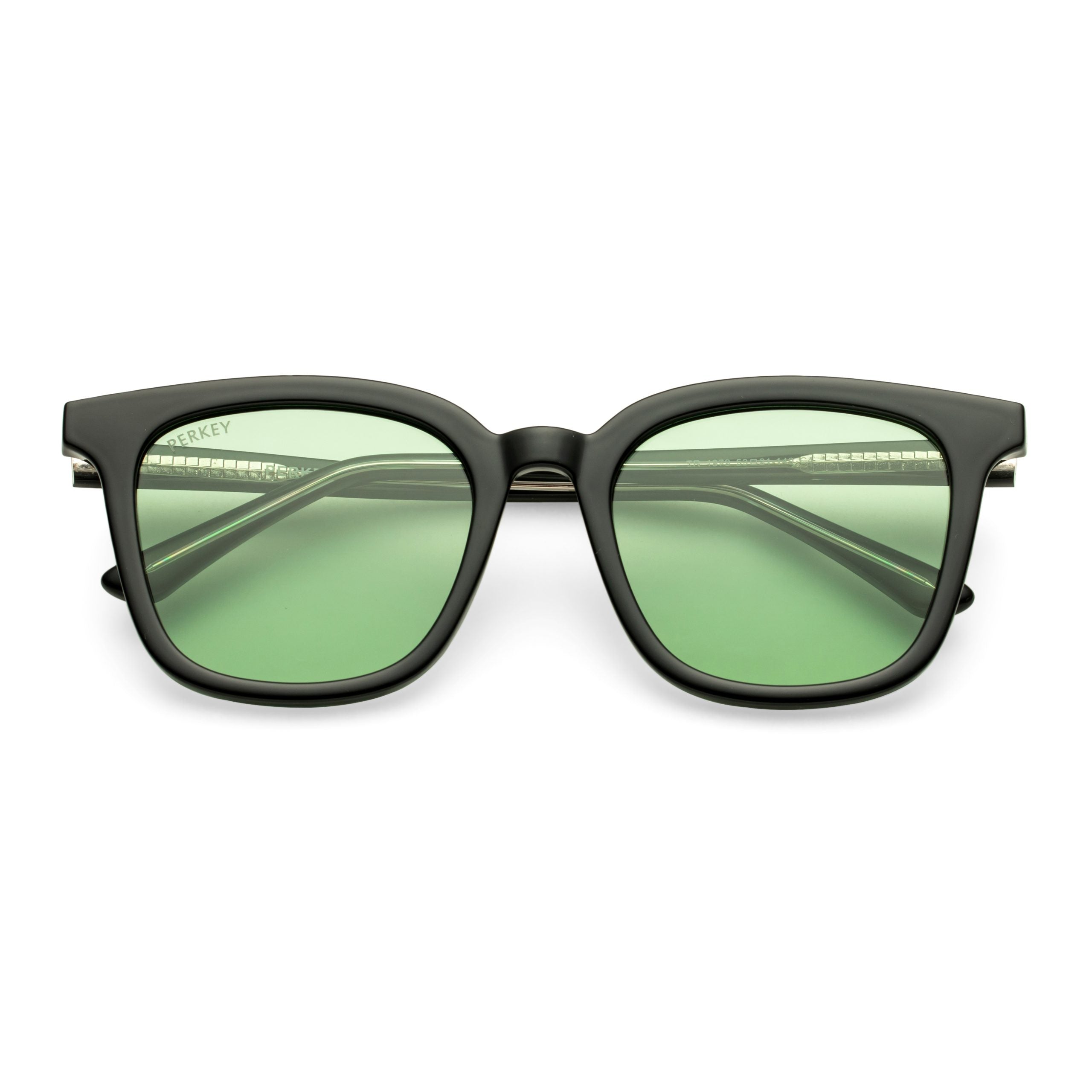 PERKEY Square Green UV Protected Polarized Sunglasses Men Women - PRKY009-C2
