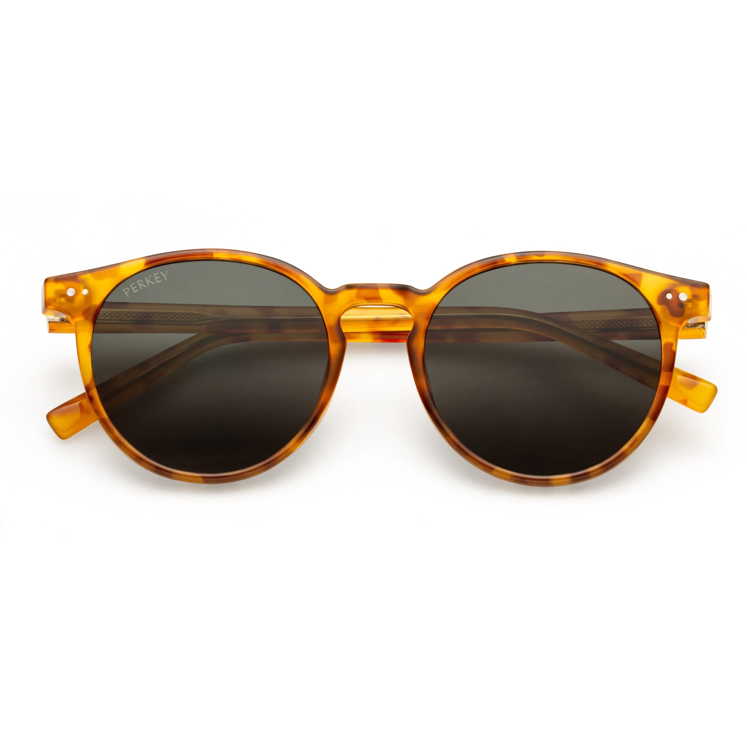 PERKEY Round UV Protected Polarized Sunglasses Men Women - PRKY0011-C2