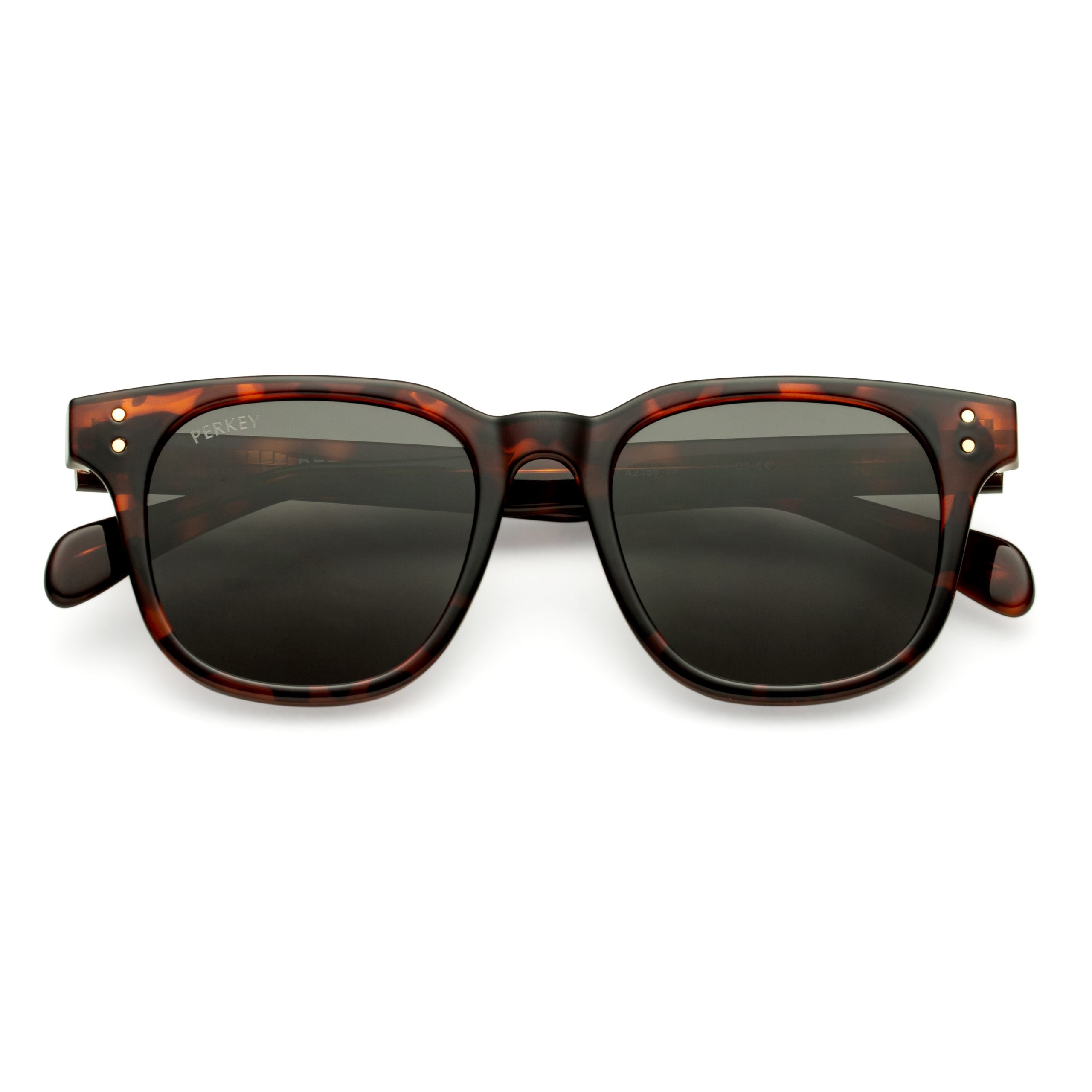 PERKEY Square Black UV Protected Polarized Sunglasses Men Women - PRKY0012-C2