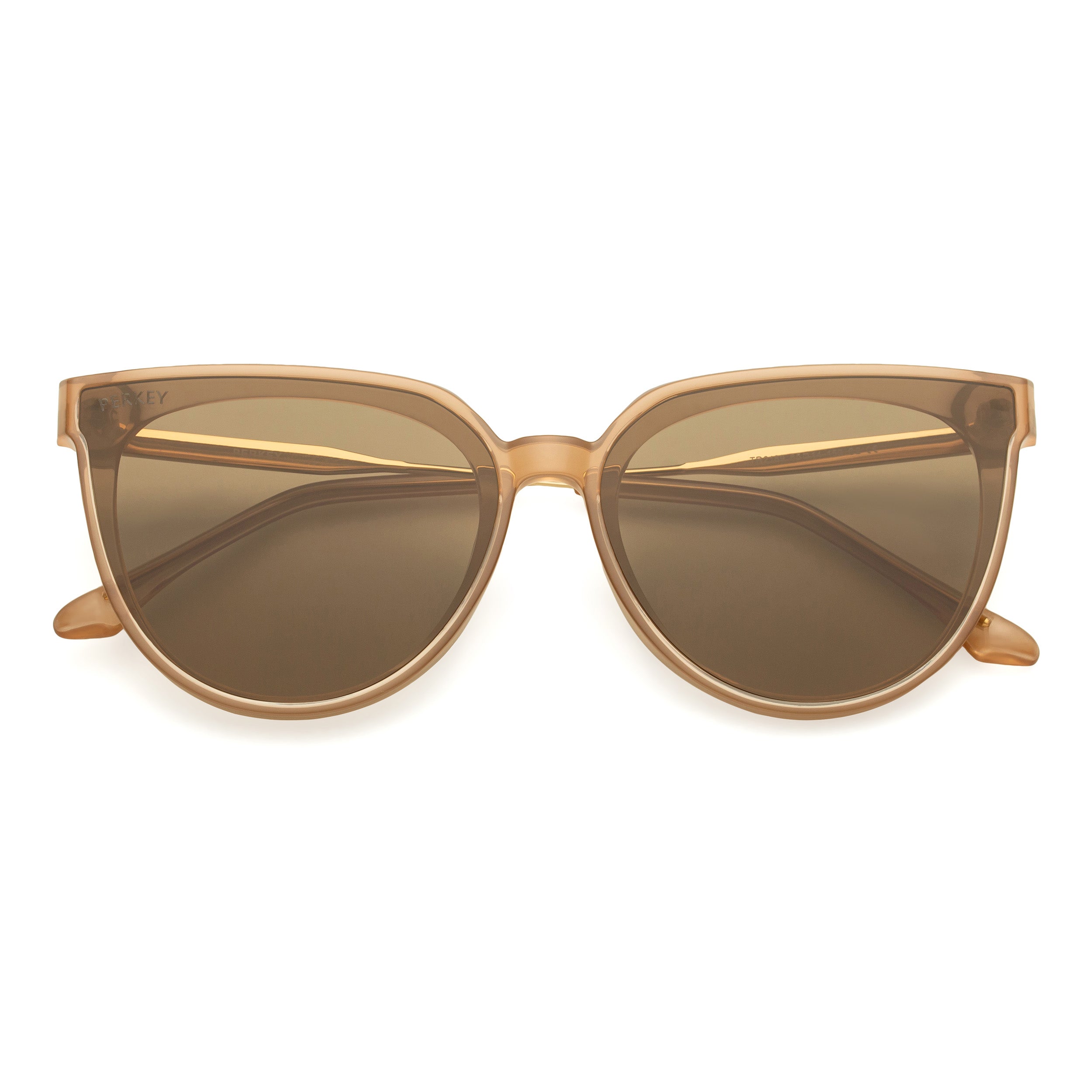 PERKEY Cat Eye-Oversized Brown UV Protected Sunglasses Men Women - PRKY0014-C3