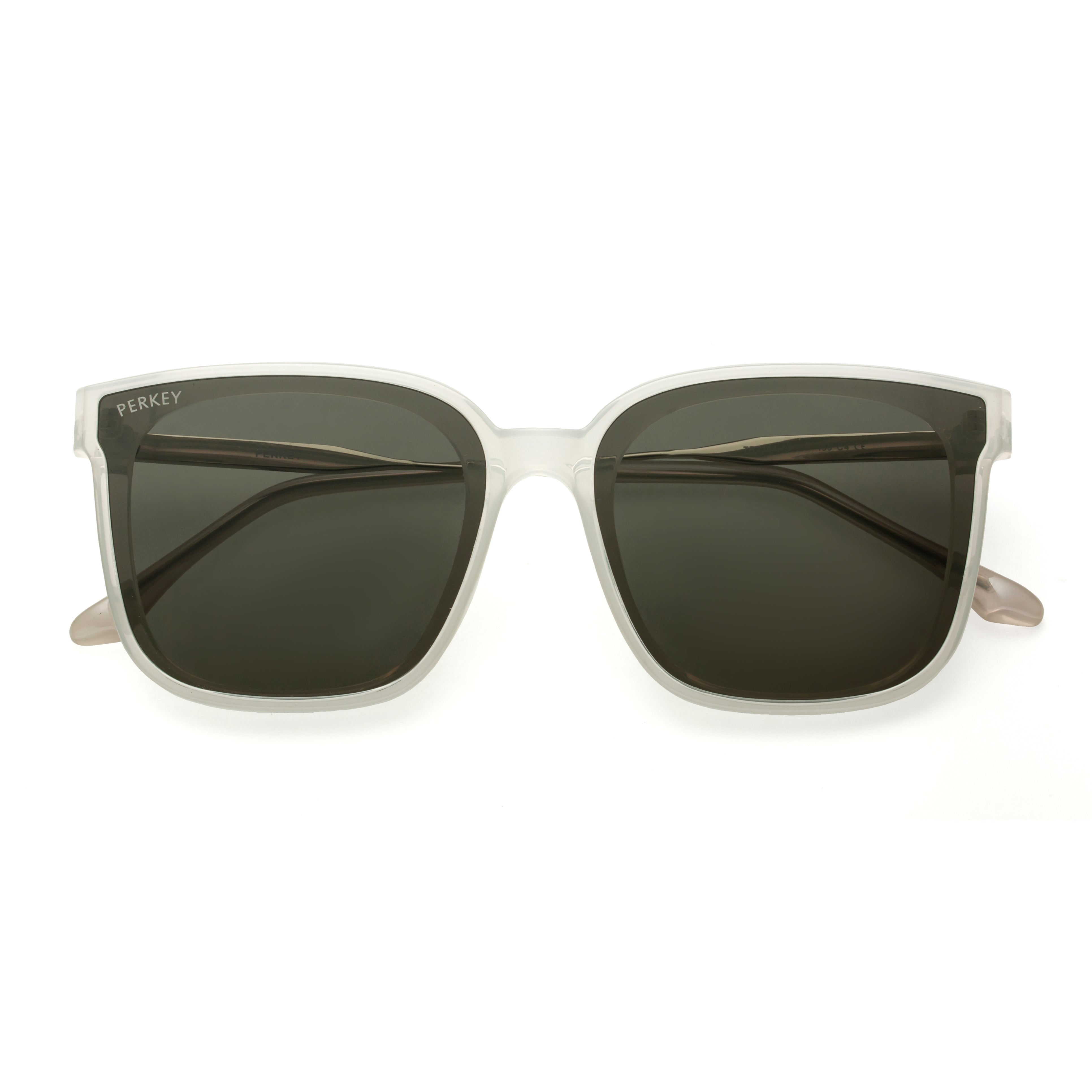 PERKEY Square-Oversized Black UV Protected Sunglasses Men Women - PRKY0013-C2