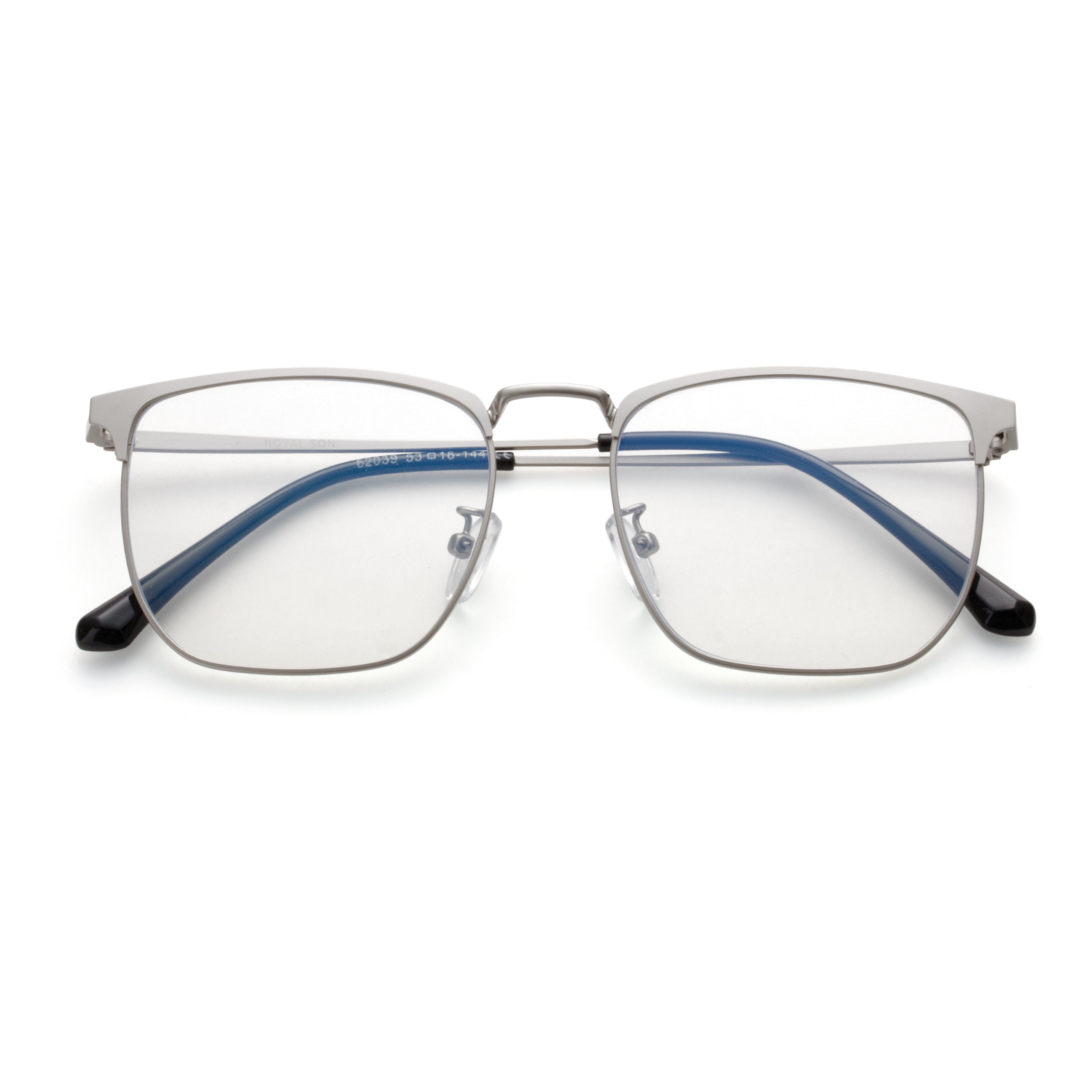 Royal Son Square Matte Silver Computer Glasses  Men Women - SF0086-C3